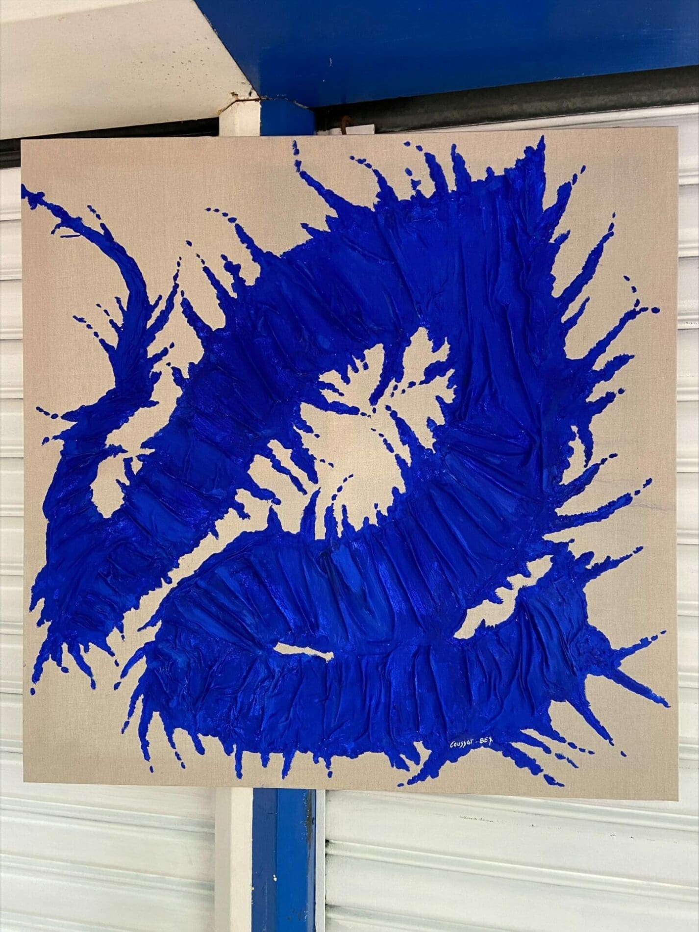 Blue Dragon par Coussot Bex – Acrylique sur Toile 100×100 cm