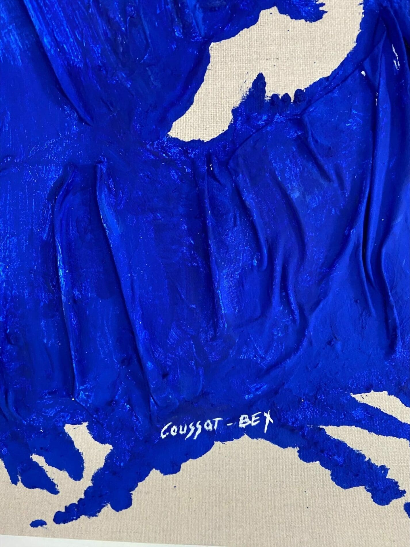 Blue Dragon par Coussot Bex – Acrylique sur Toile 100×100 cm