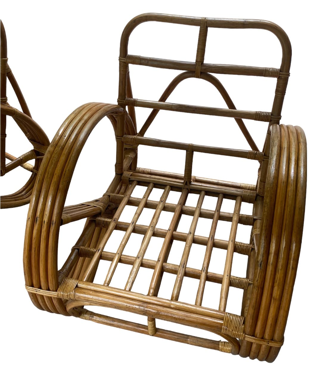 Paul Frankl – Paire de fauteuils vintage Bambou Occasion