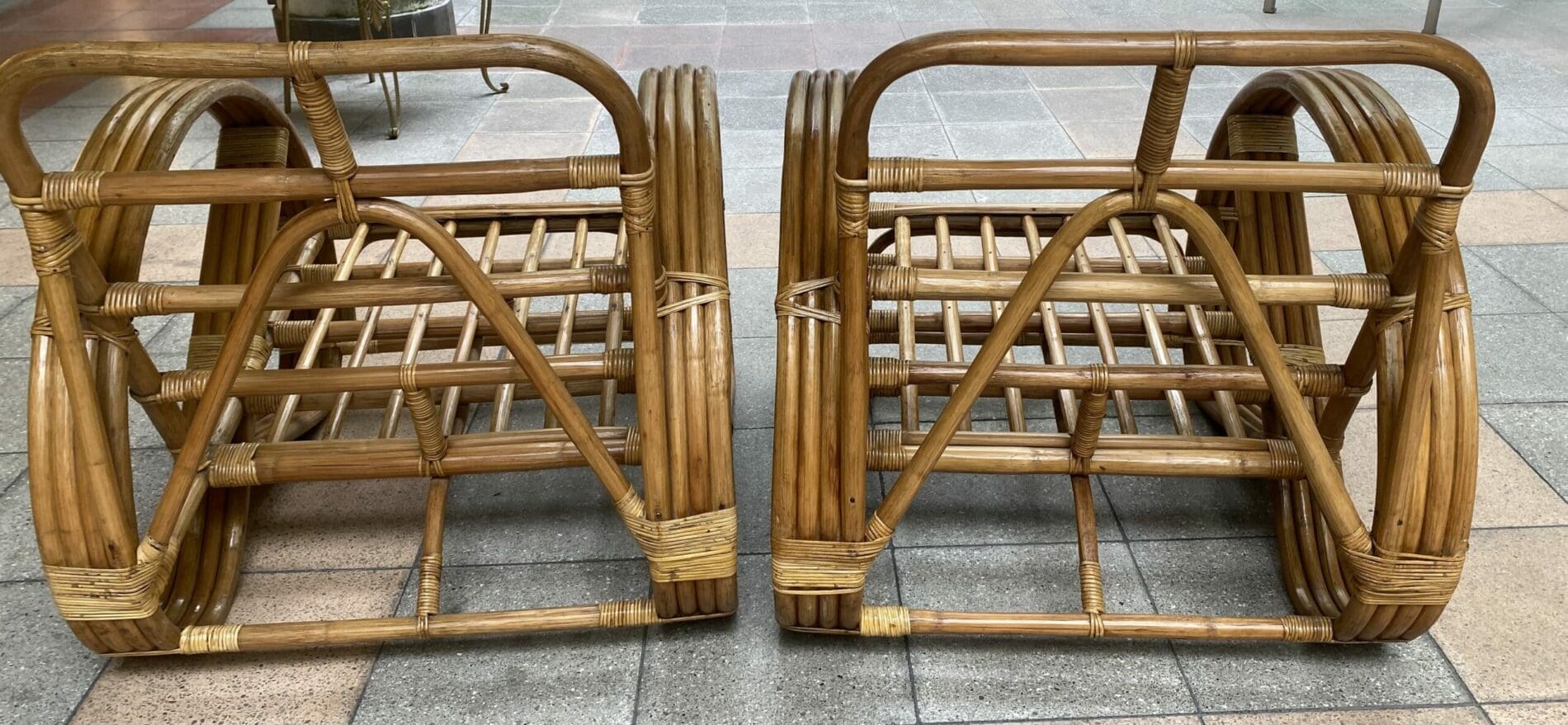 Paul Frankl – Paire de fauteuils vintage Bambou Occasion