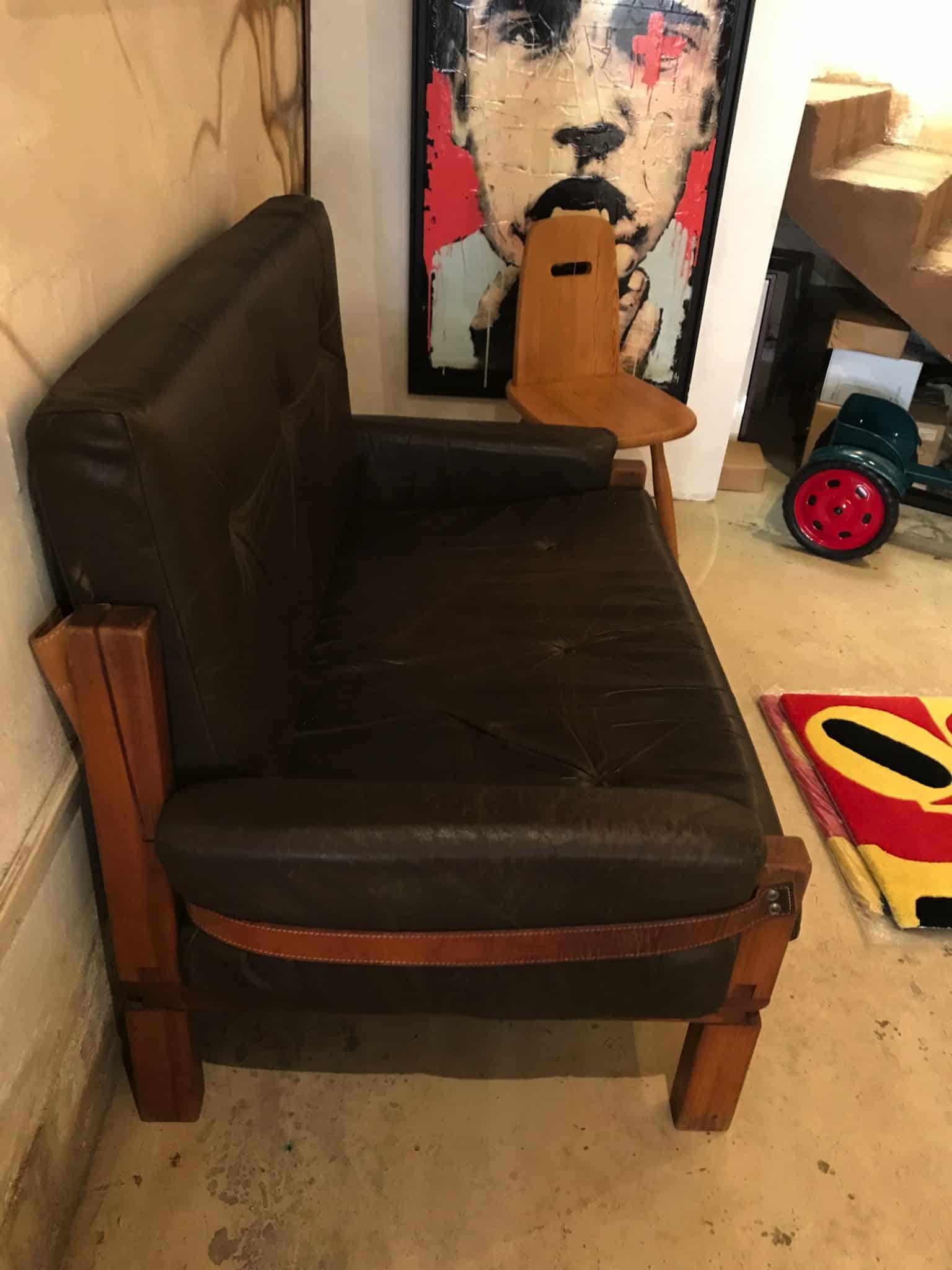 Pierre Chapo – Fauteuil  » Love seat S18Y  » – Circa 1975