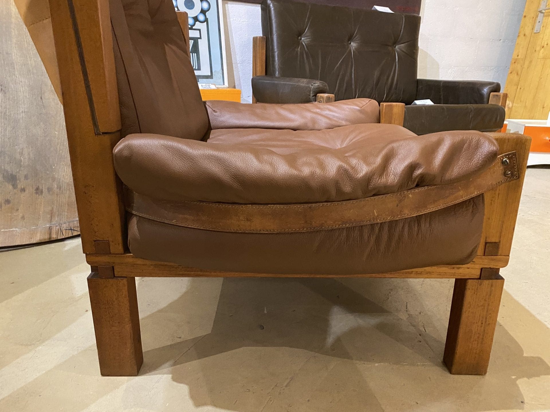 Fauteuil Design Pierre Chapo S15 en Orme et Cuir Connolly Occasion