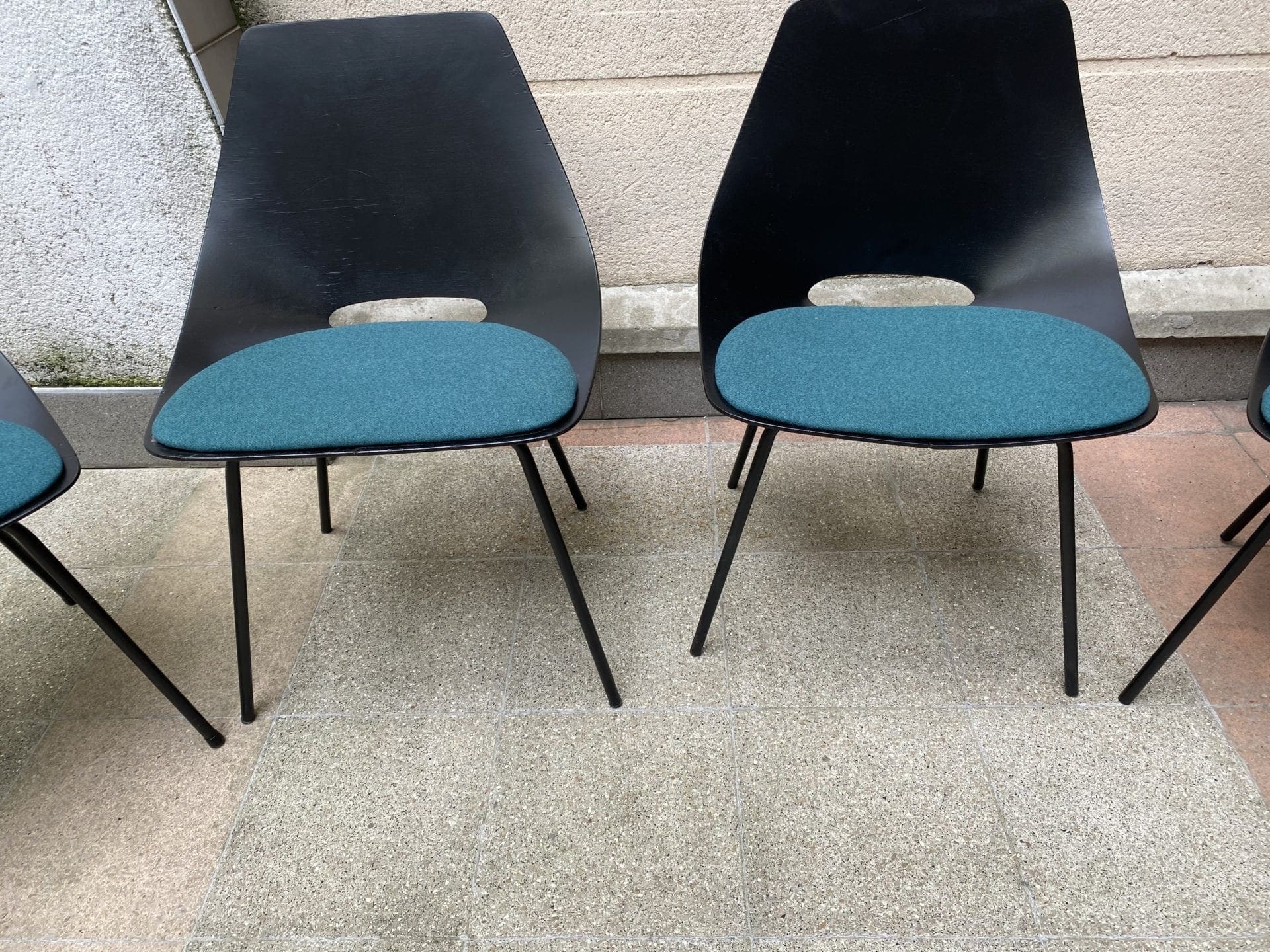 Pierre Guariche – Série de 4 chaises Tonneau