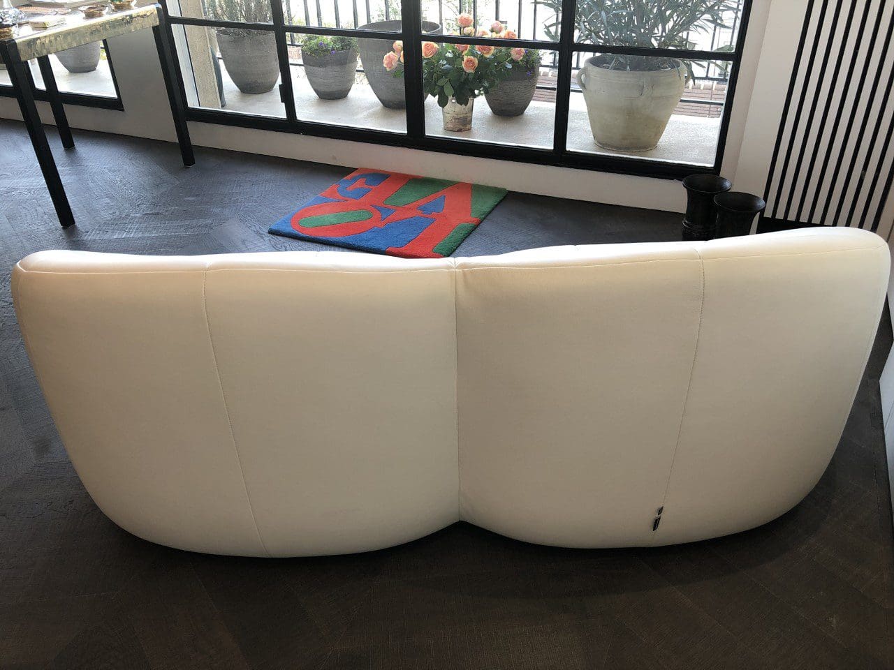 Canapé Pumpkin 2 places en cuir blanc par Pierre Paulin, édition Ligne Roset (2019)