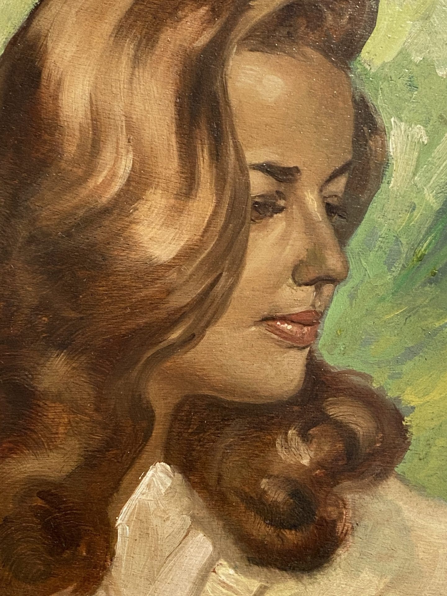 Pierre Piget – Portrait de Jeanne Moreau, acrylique 1955
