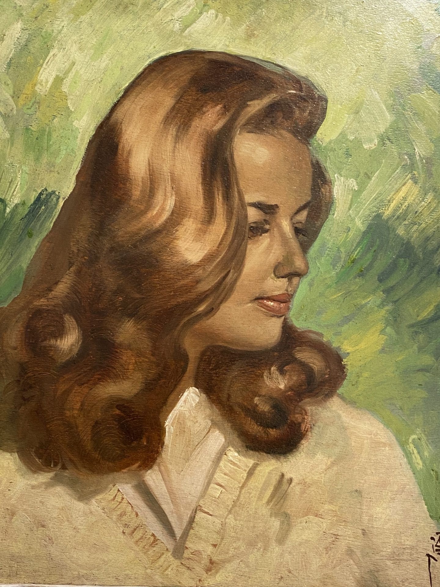Pierre Piget – Portrait de Jeanne Moreau, acrylique 1955
