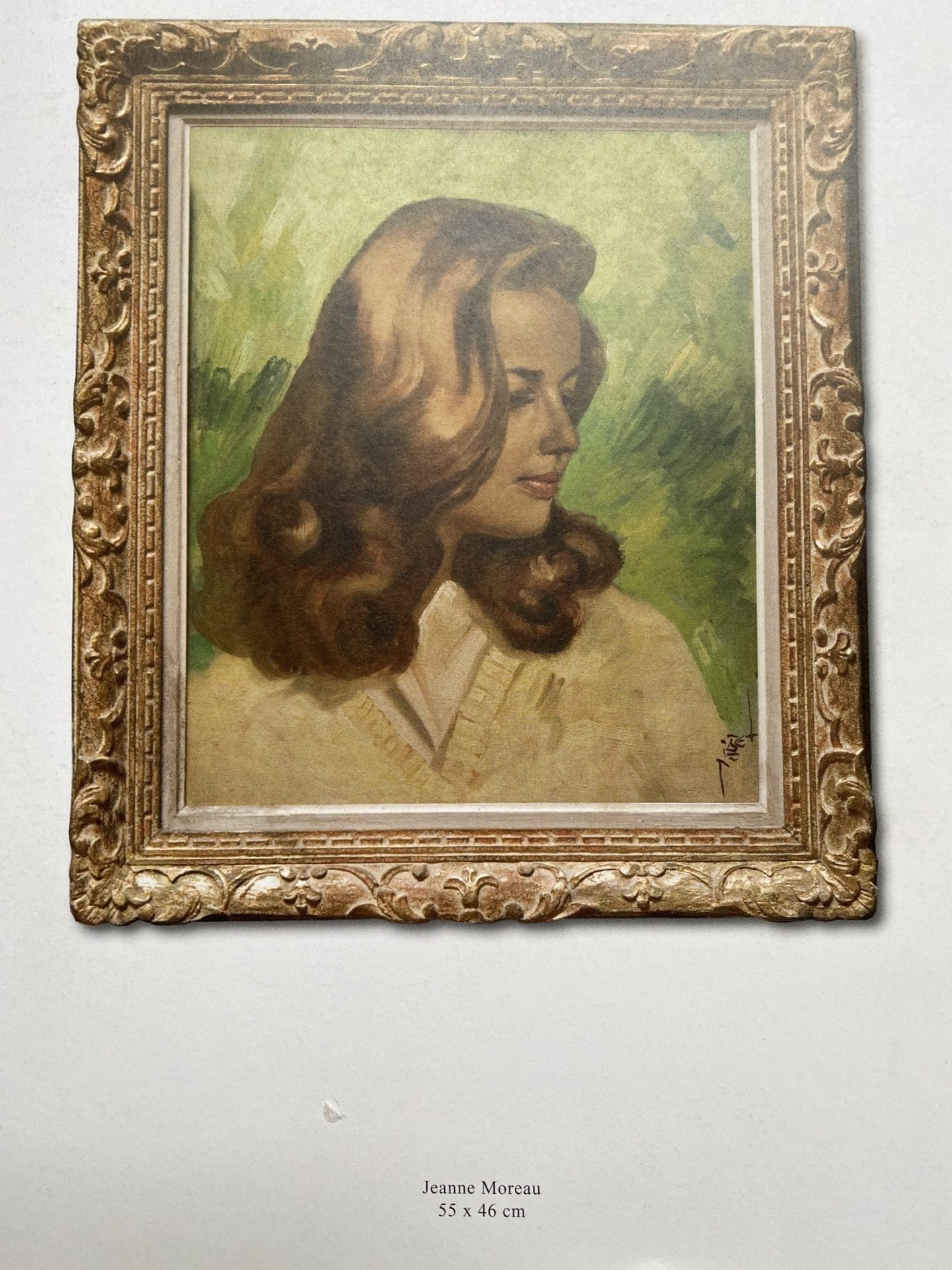 Pierre Piget – Portrait de Jeanne Moreau, acrylique 1955