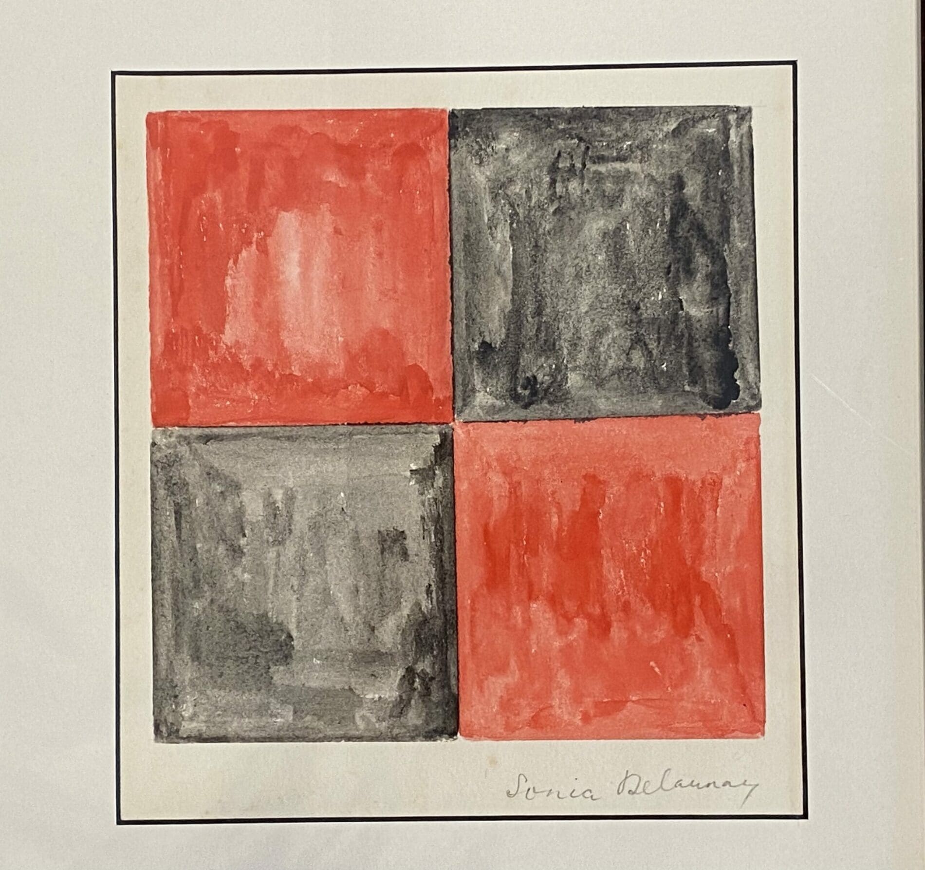 Rare peinture de Sonia Delaunay – Gouache sur papier