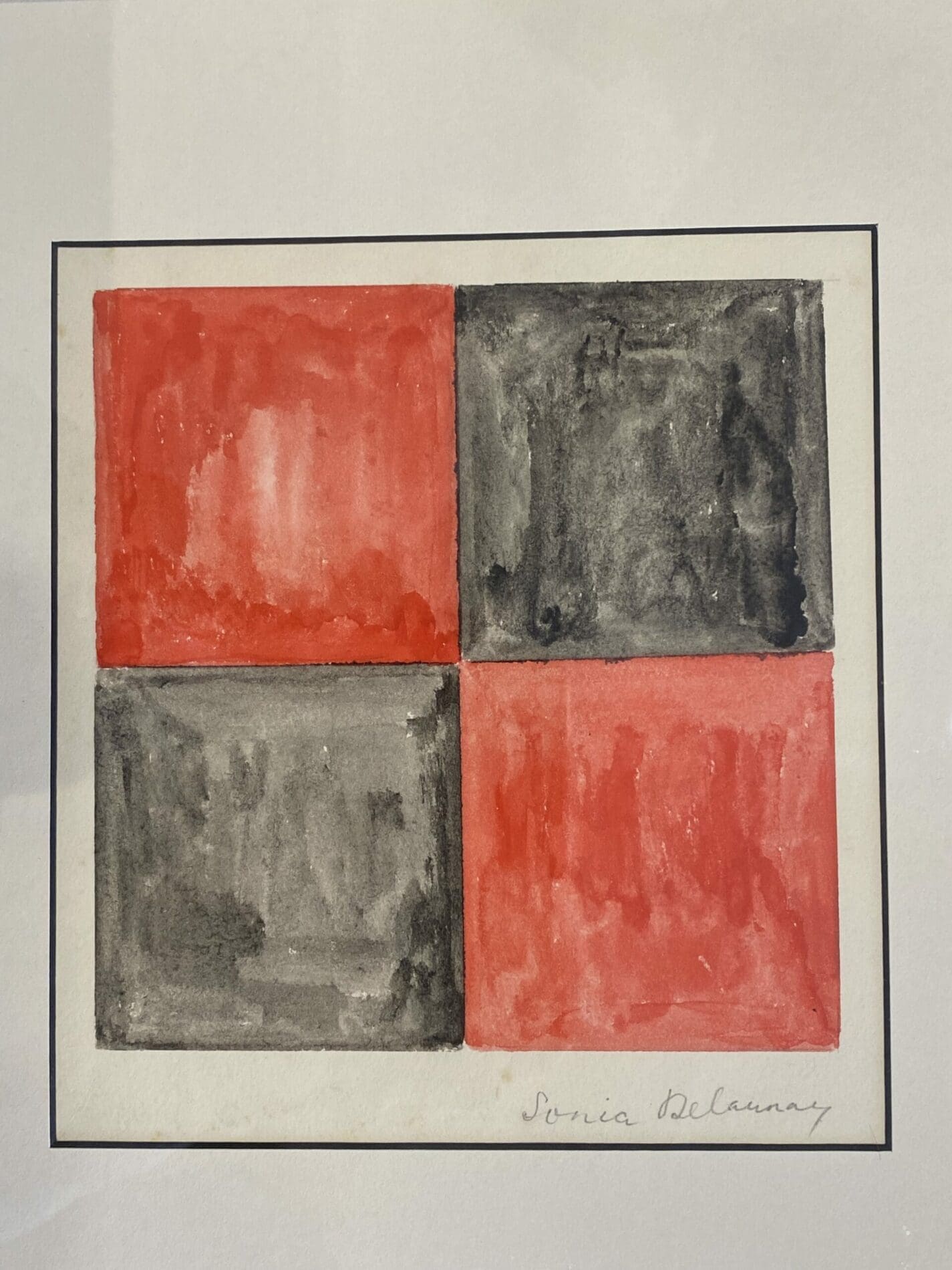 Rare peinture de Sonia Delaunay – Gouache sur papier