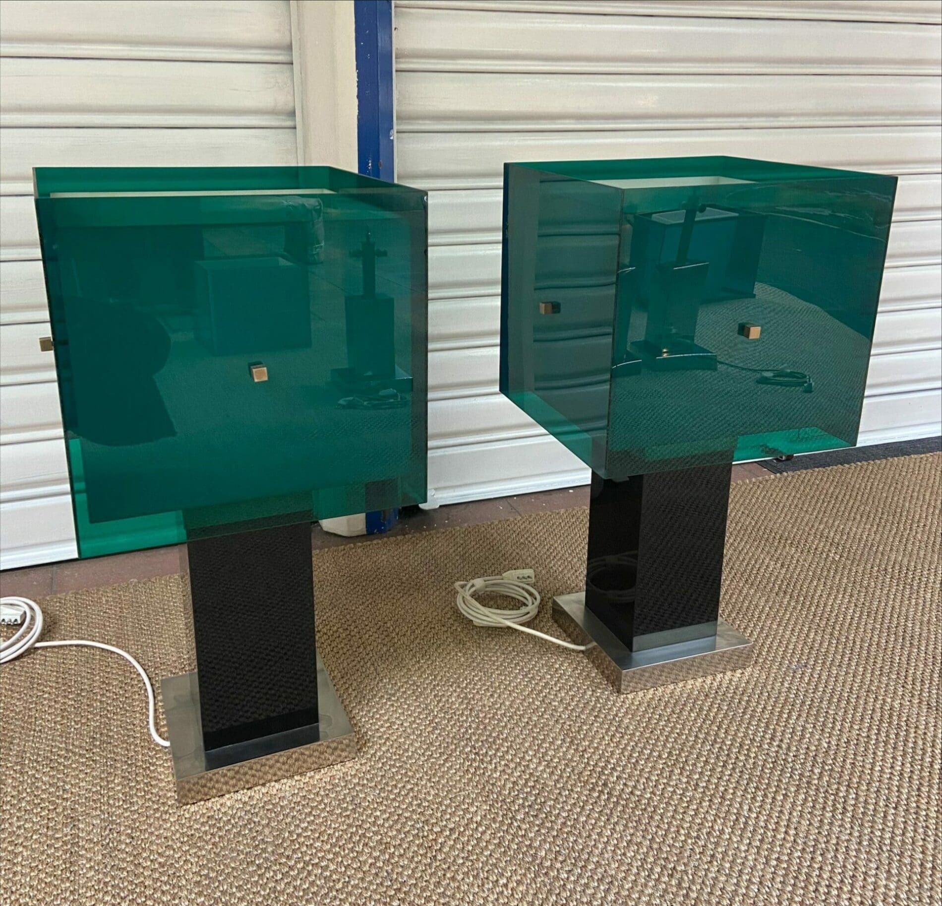 Roméo Réga – Paire de lampes verte