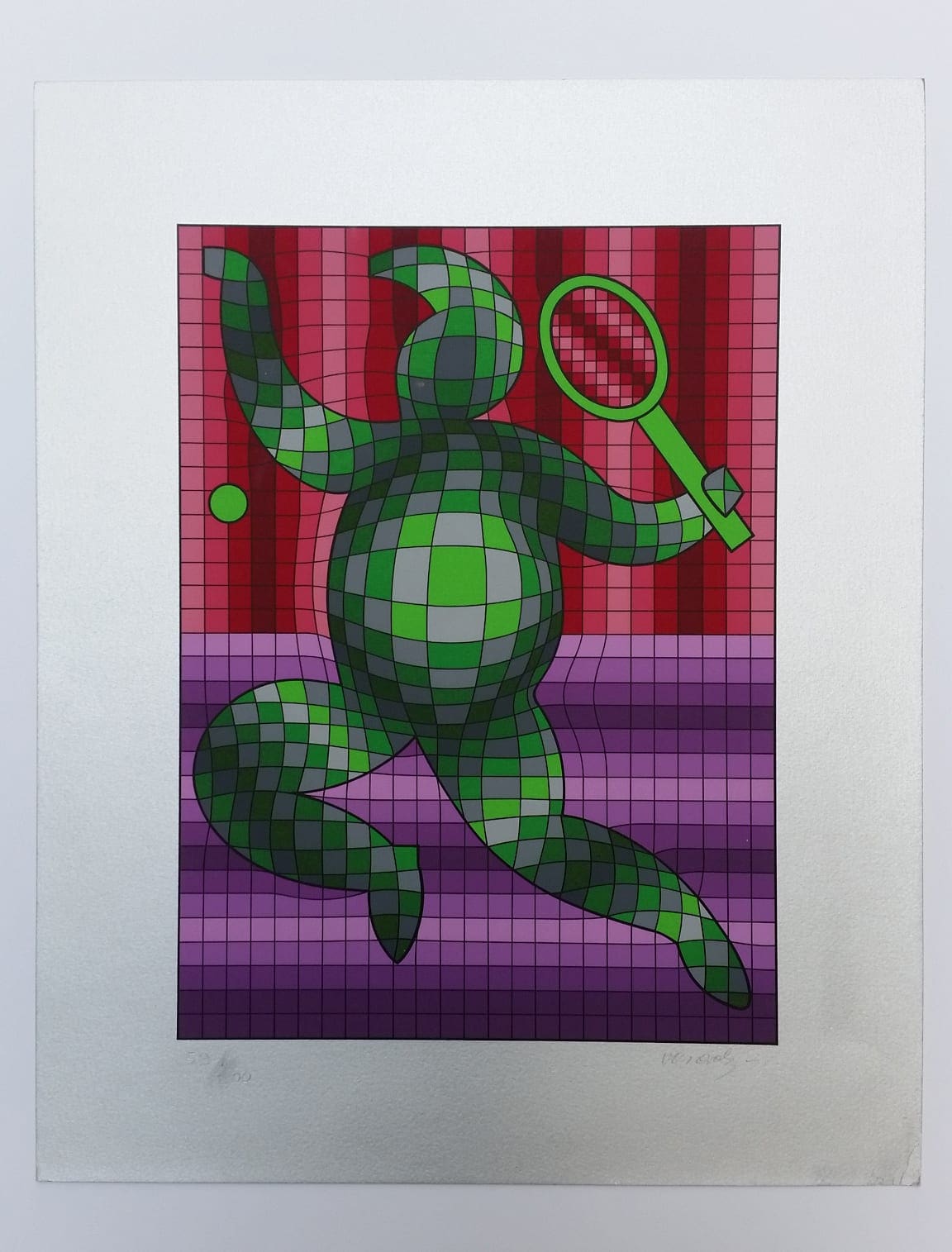 Vasarely – Tennis Player, Sérigraphie 1977