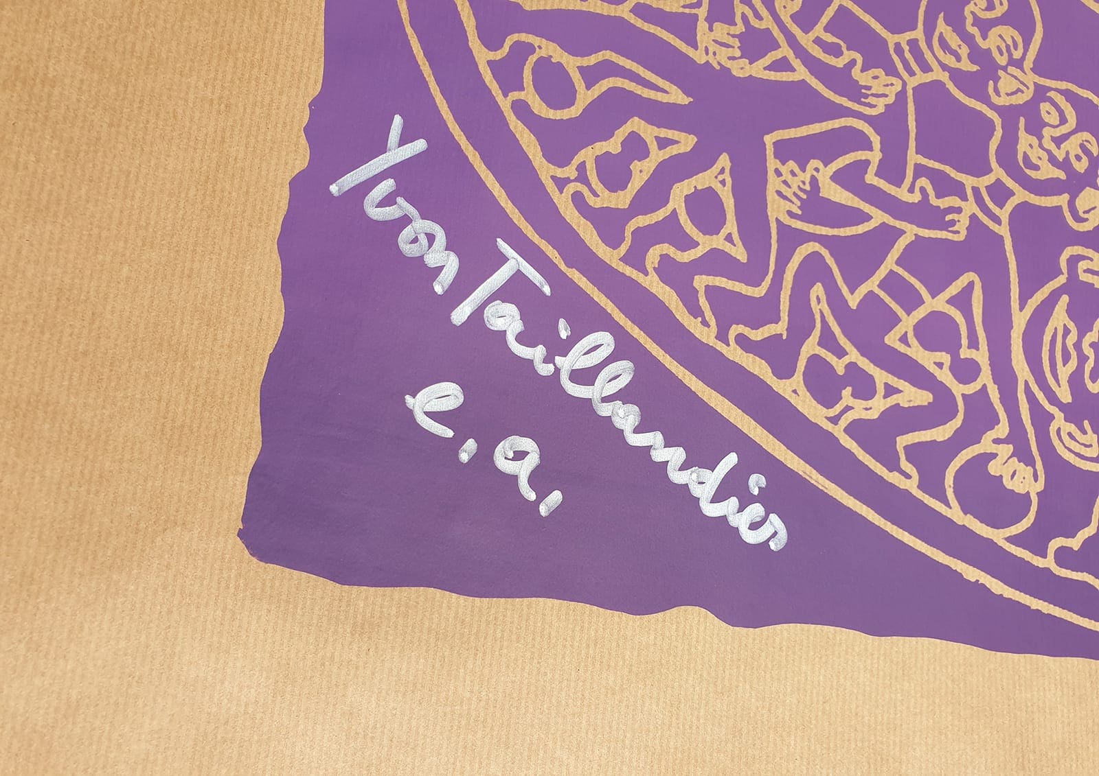 Yvon Taillandier – Tribal violet, sérigraphie 2018