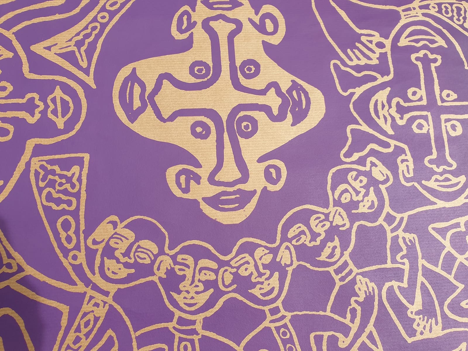Yvon Taillandier – Tribal violet, sérigraphie 2018