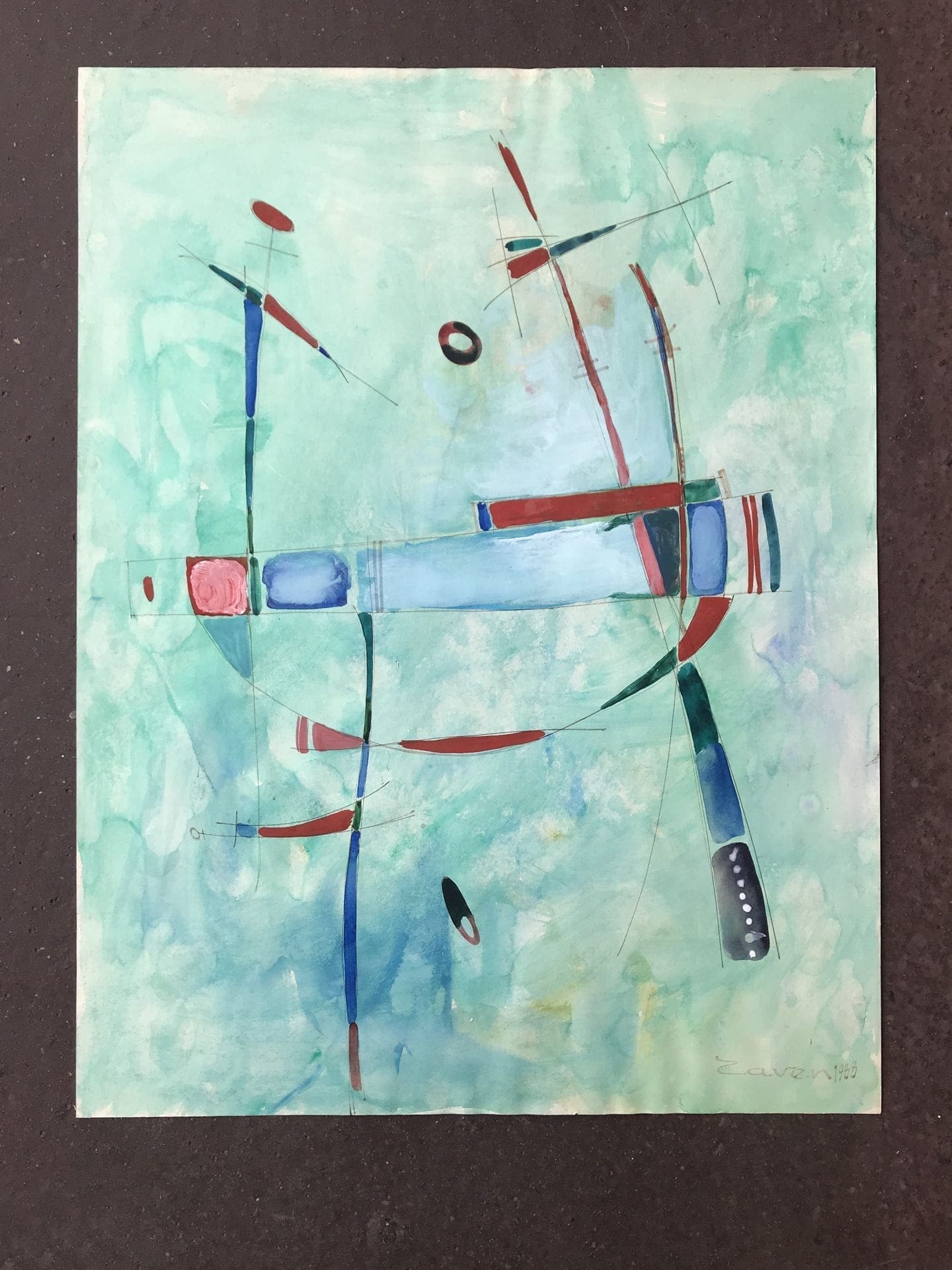 Vahan Khachatrian – Sans titre, gouache 1988