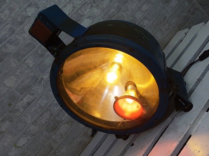 Lampadaire, Grande lampe de train, lampe de locomotive – Industrial – Acier, En alliage, Verre – Enchères