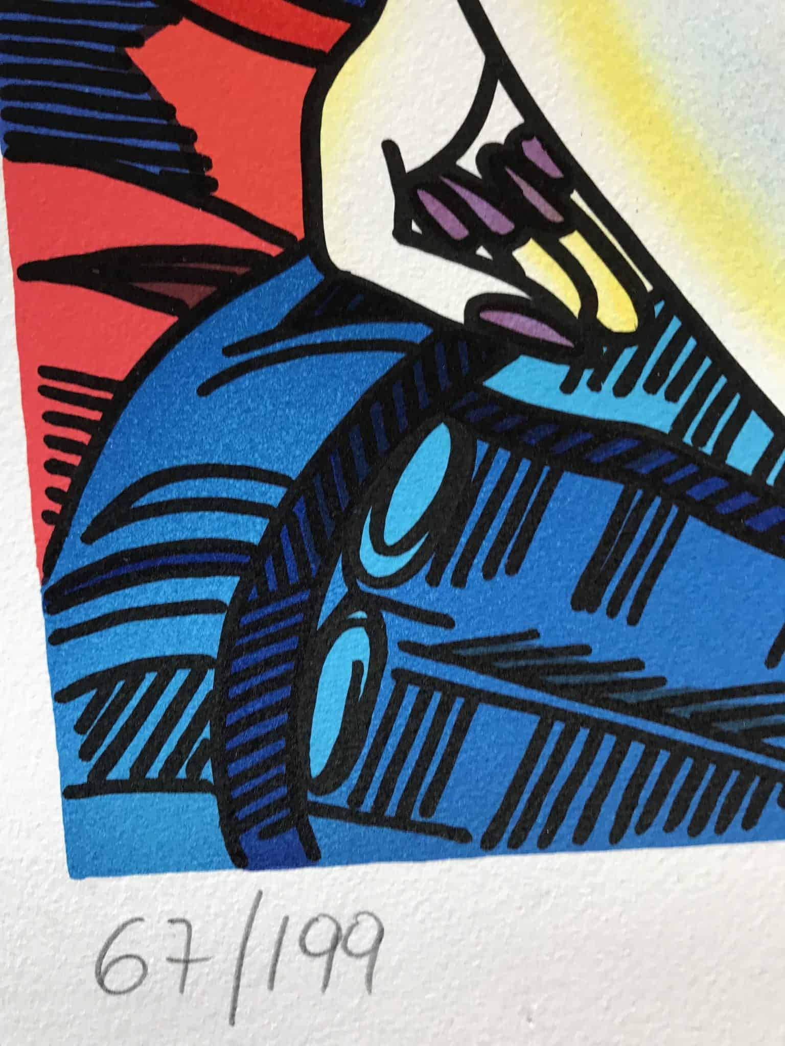 Erró — Lithographie en couleurs, composition pop art féminine, édition 67/199