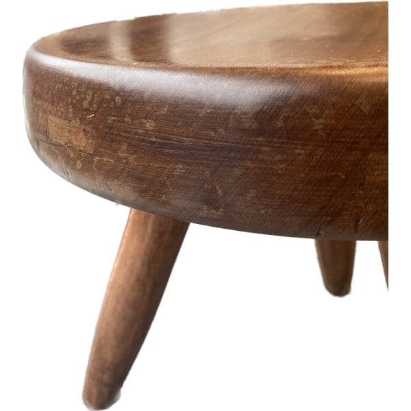 Charlotte Perriand  – Tabouret « Berger » bas – Rare édition Acajou
