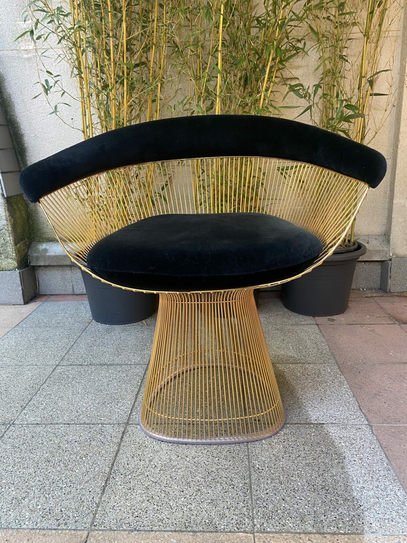 Chaises Platner Side Édition Limitée – Velours Noir et Or 18 Carats | Knoll