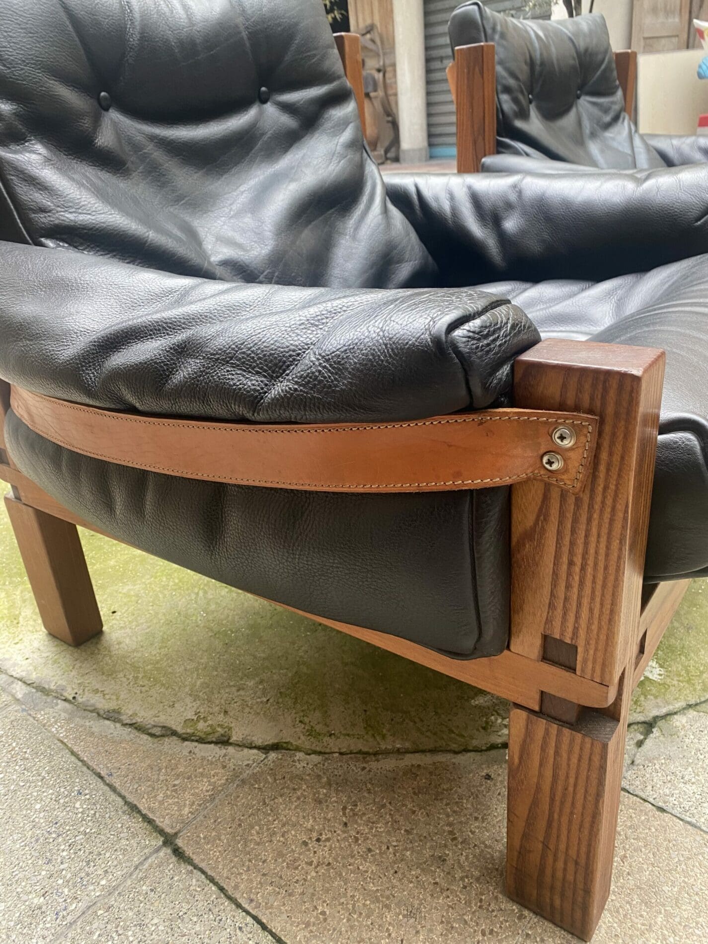 Fauteuils Design Pierre Chapo S15 en Orme et Cuir