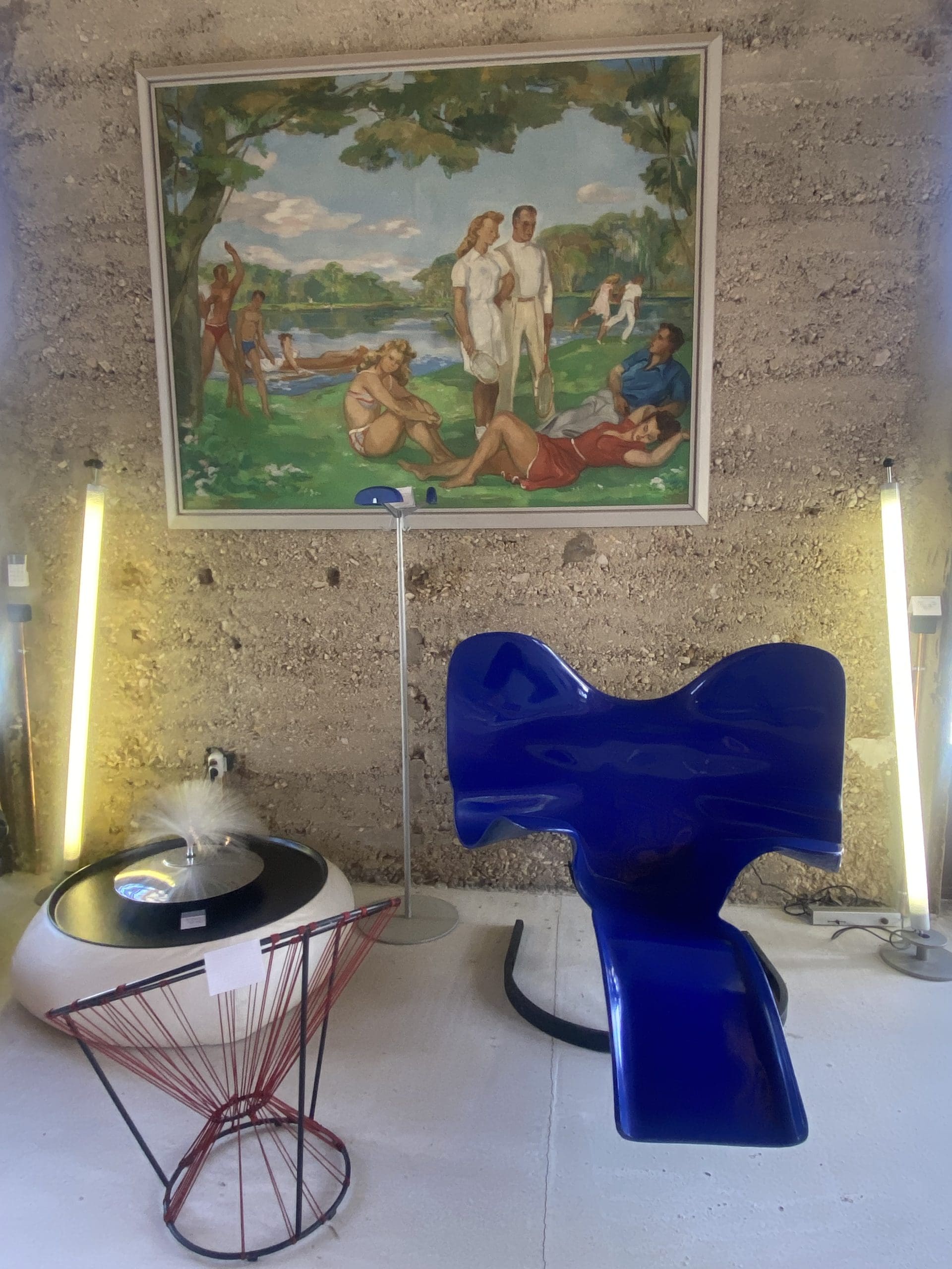 Bernard Rancillac — Fauteuil Éléphant, fibre de verre et fer forgé, bleu Klein
