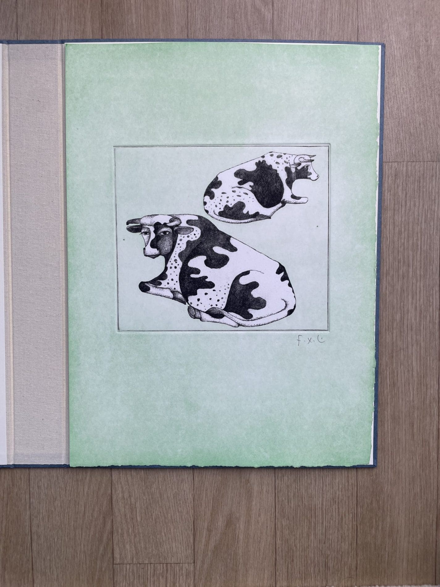 Les Vaches » de François-Xavier Lalanne – Gravure Originale de 2004 Signée