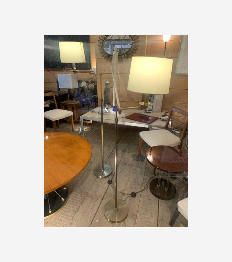 Paar bewegliche Messing-Leselampen von Maison Baguès – ca. 1960