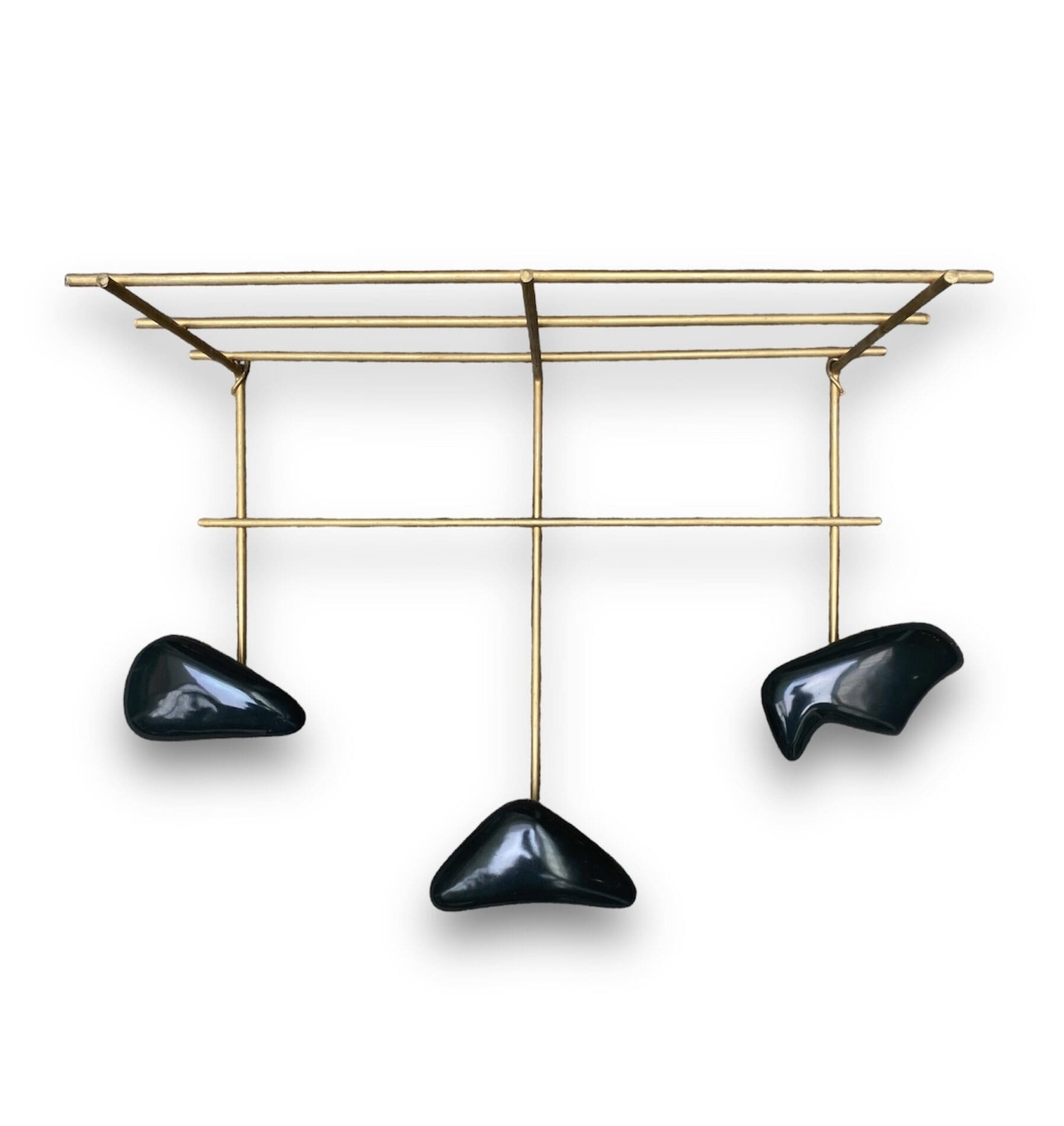 Georges Jouve – Porte-manteau mural vintage à trois patères (1955)