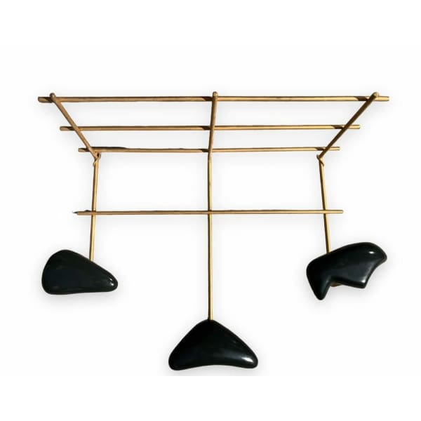 Georges Jouve – Porte-manteau mural vintage à trois patères (1955)