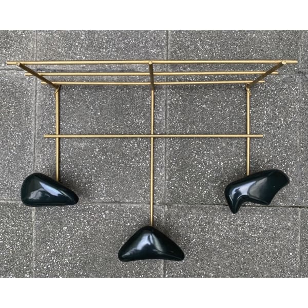 Georges Jouve – Porte-manteau mural vintage à trois patères (1955)