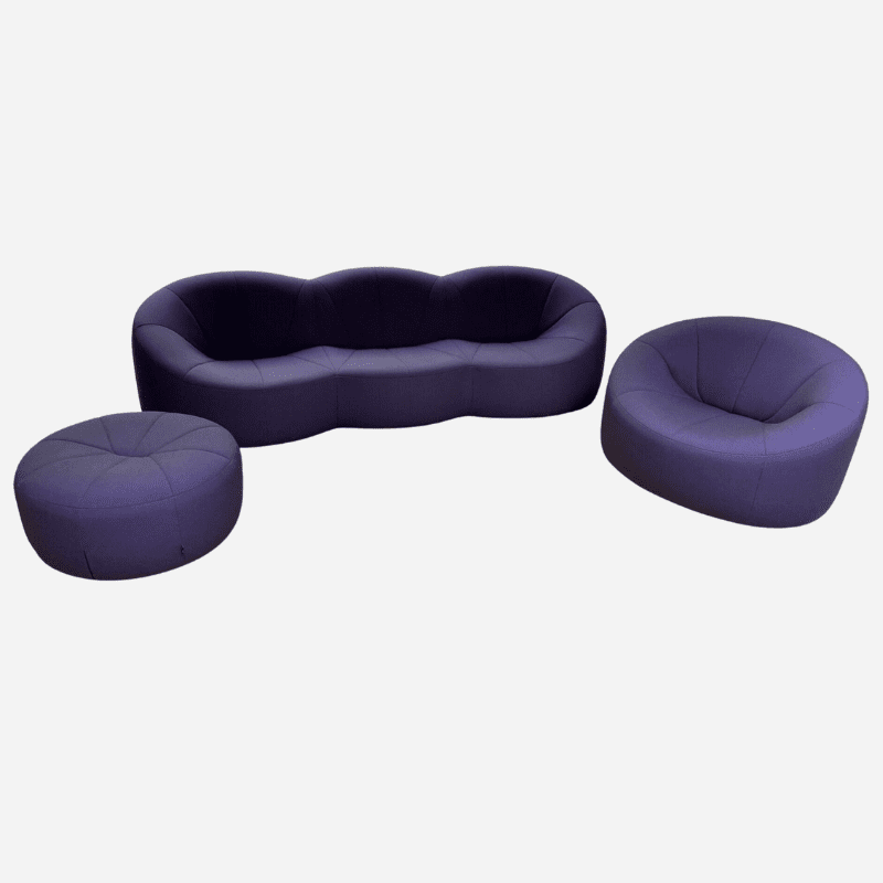 Ensemble Pumpkin par Pierre Paulin en tissu violet, édition Ligne Roset (2008)