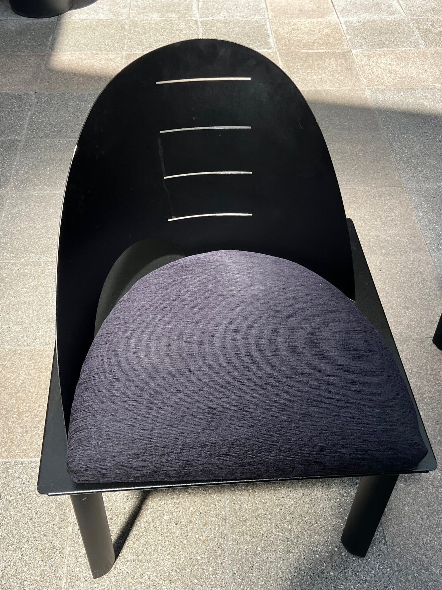 Paire de Chaises en Métal Laqué Noir par Patrice Bonneau
