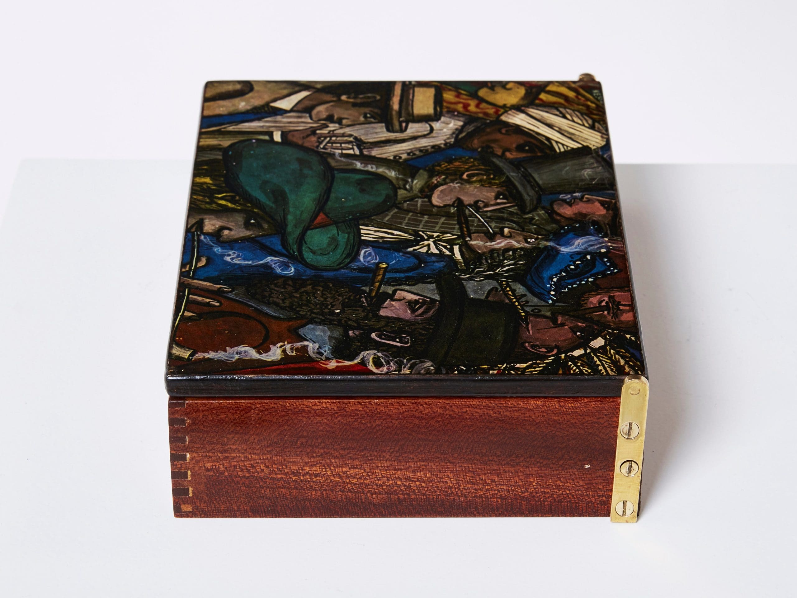 Coffret en Bois Peint par Piero Fornasetti, Années 1950