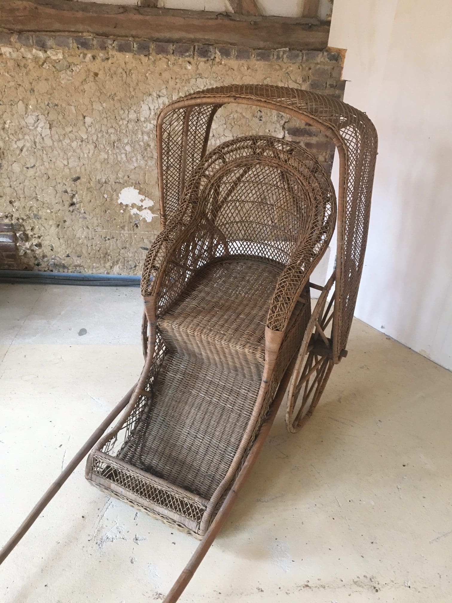 Rickshaw / Pousse-Pousse en Bambou des Années 70