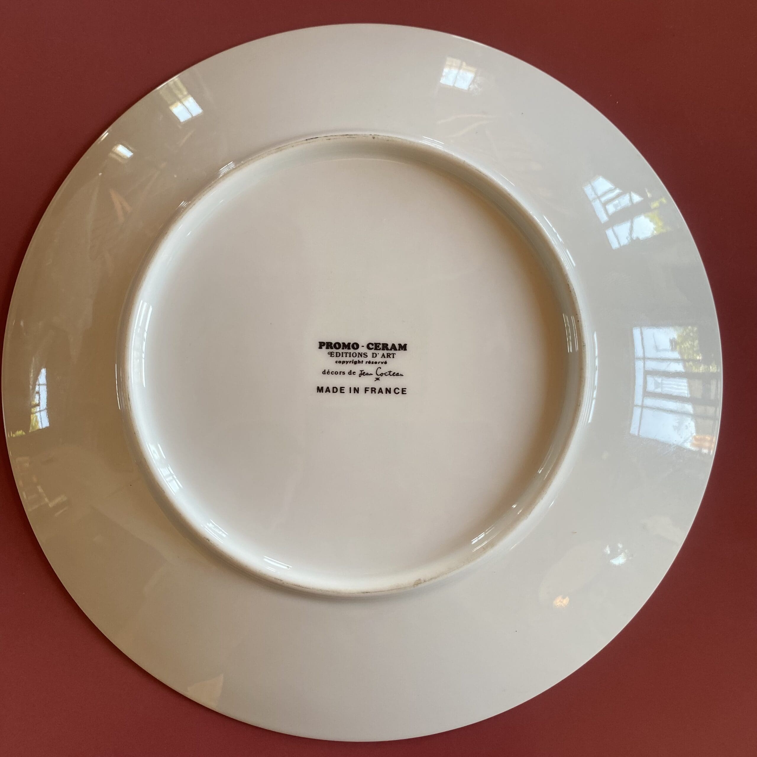 Jean Cocteau, assiette décorative Marianne en porcelaine signée