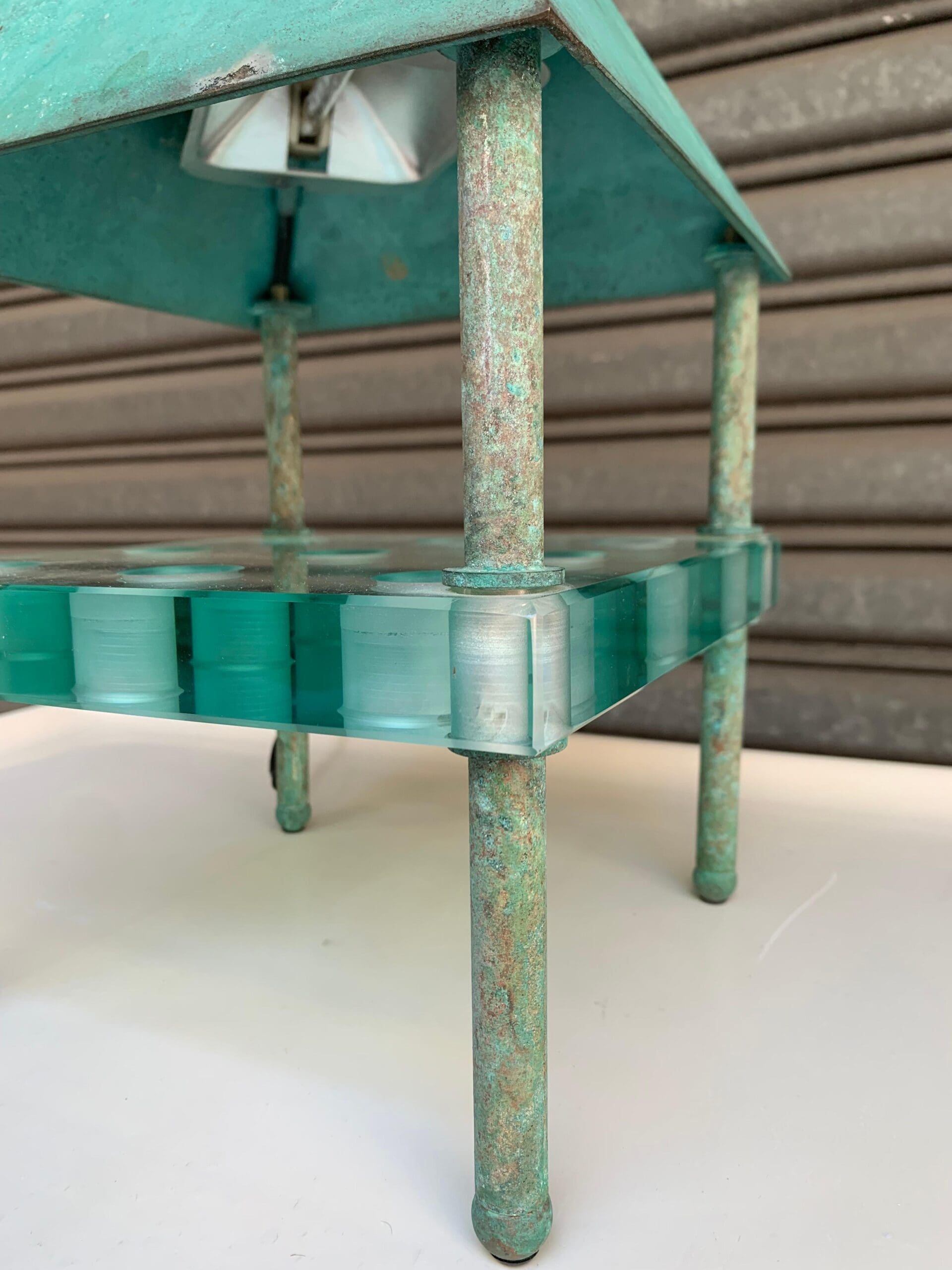 Lampe Sculpturale en Bronze et Verre par Elin Raaberg Nielsen, 1986