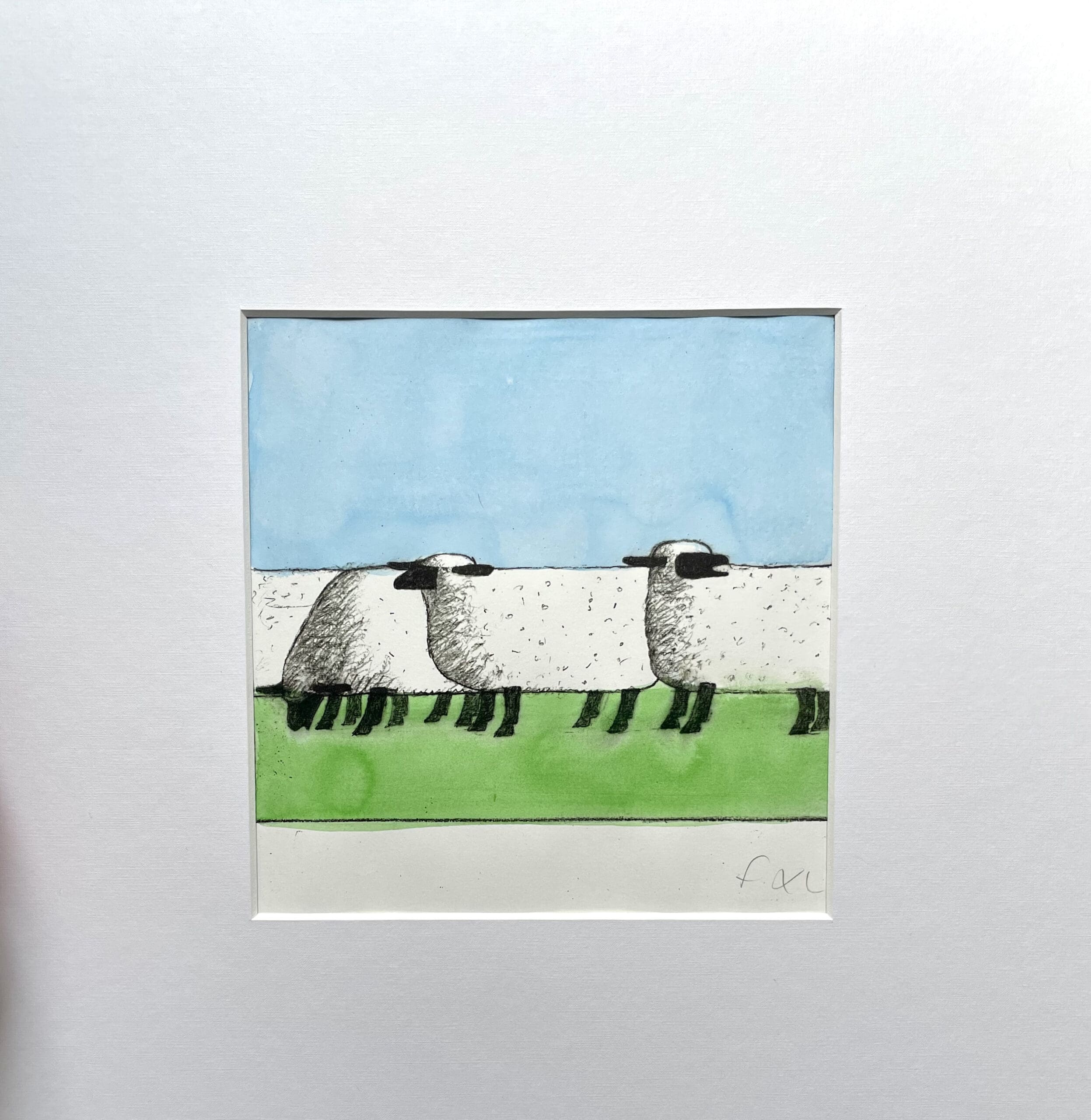 Aquarelle Originale : Les Moutons de François-Xavier Lalanne