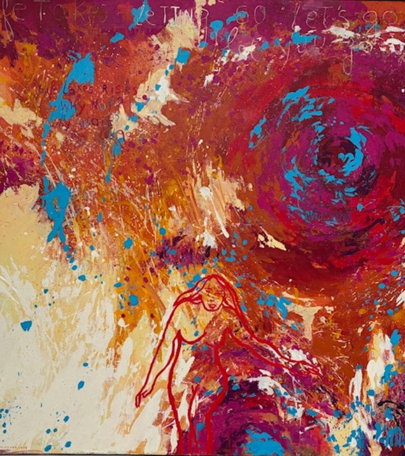 Life takes letting go – Peinture contemporaine expressive | Merel 2024