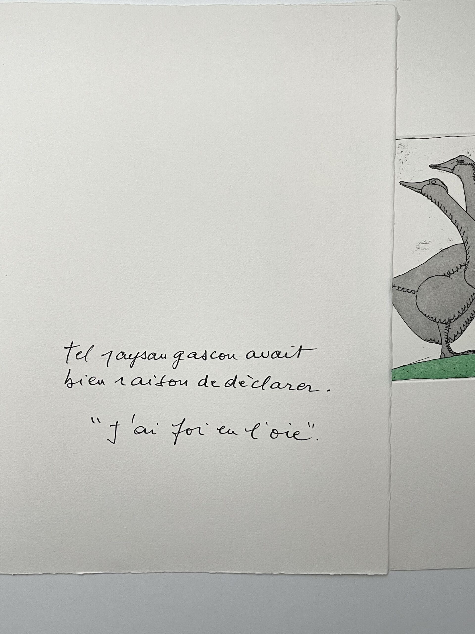 « Les Oies » par François-Xavier Lalanne : Une Rare Gravure du Bestiaire Lalanne