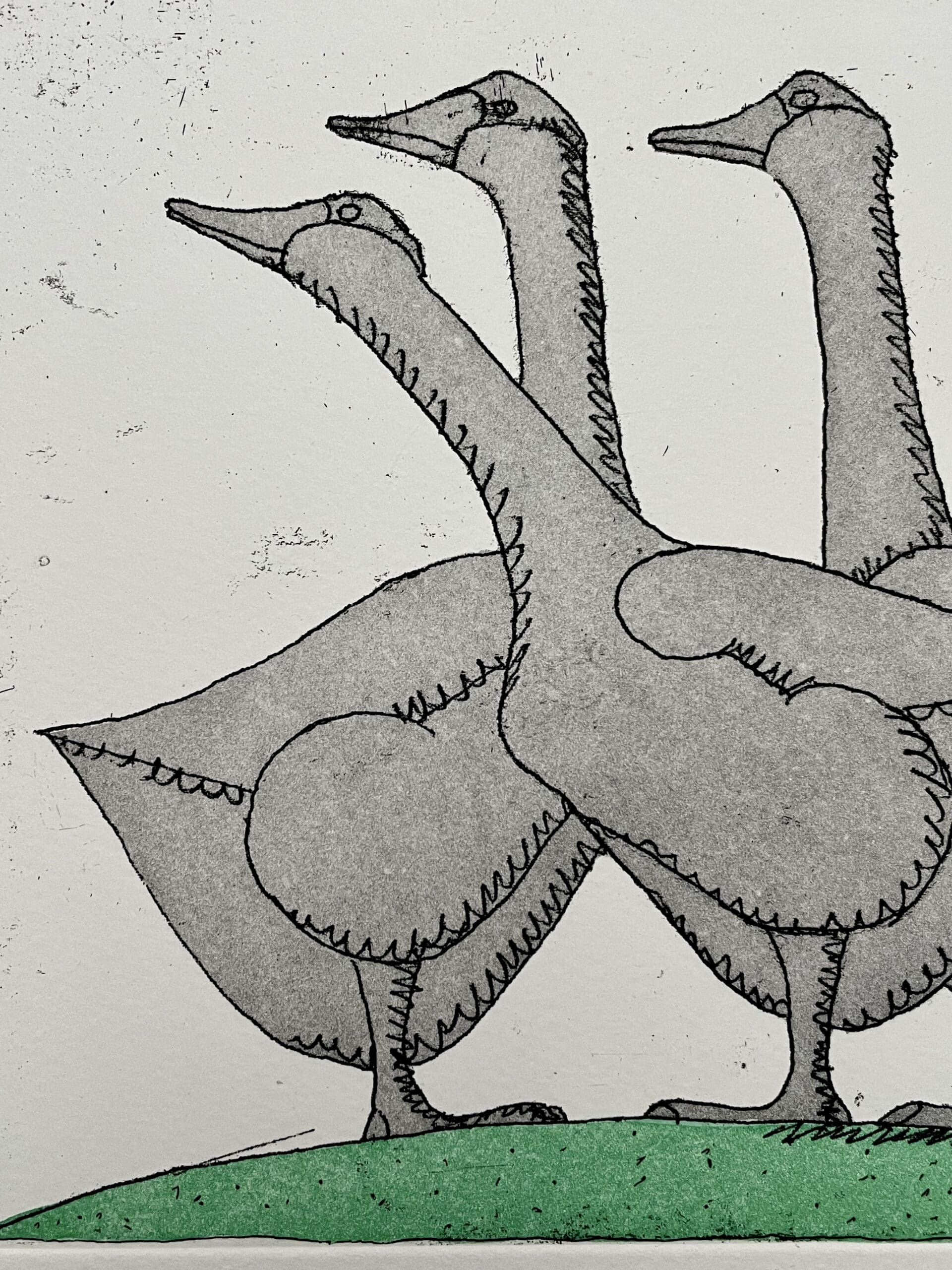 « Les Oies » par François-Xavier Lalanne : Une Rare Gravure du Bestiaire Lalanne