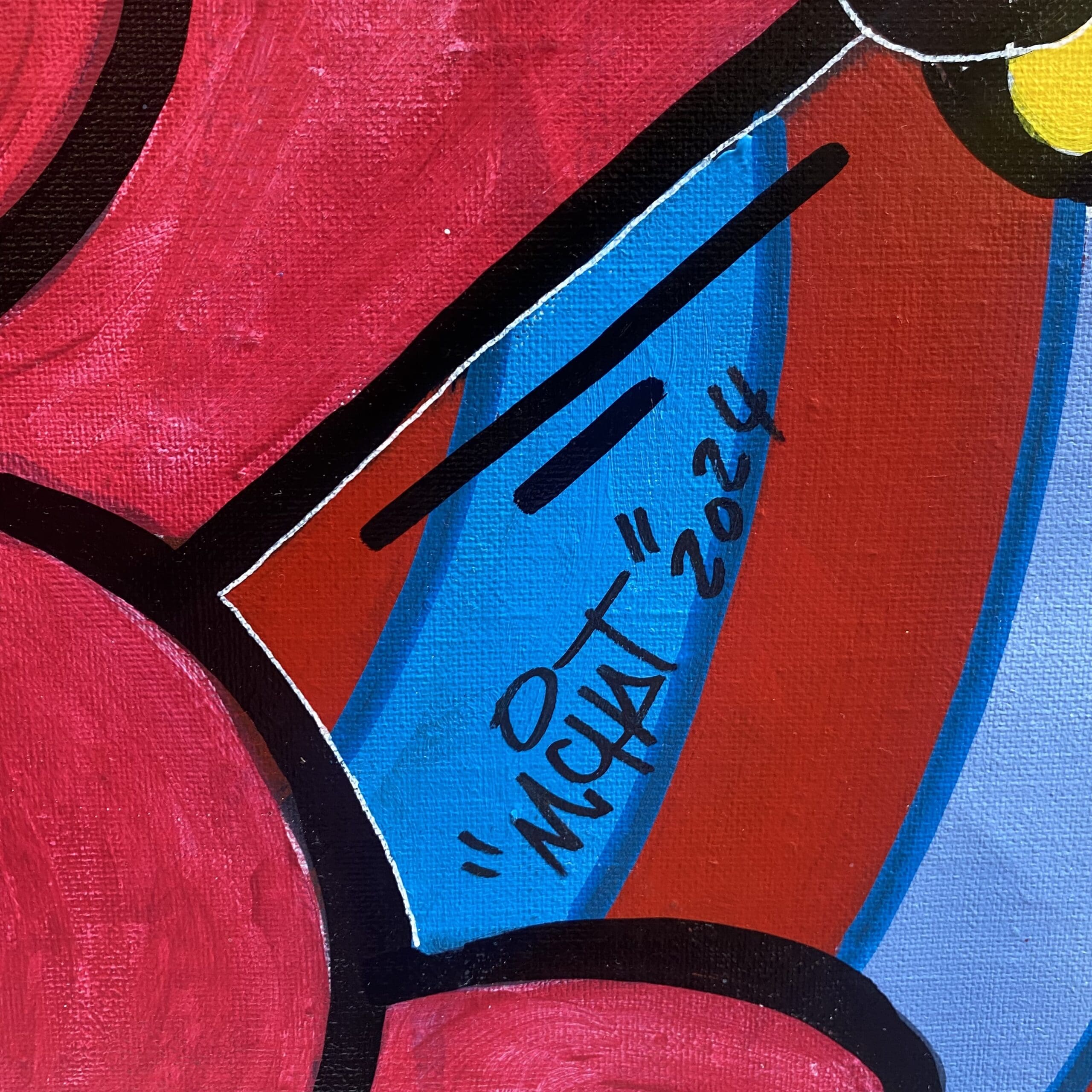 Peinture « Le Rouge et le Jaune » de M.Chat