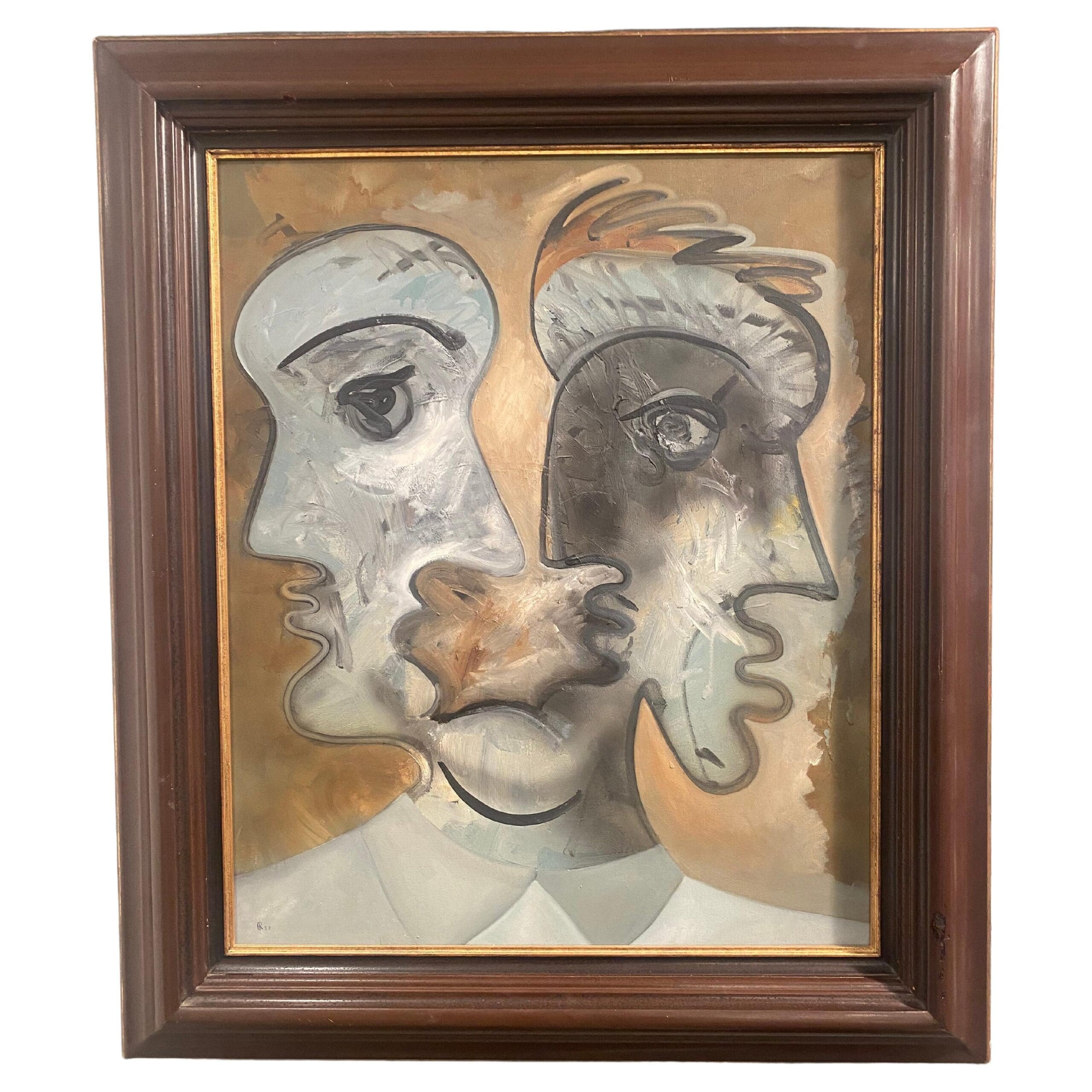 Alain Rothstein – Double Visage, huile sur toile (1987)