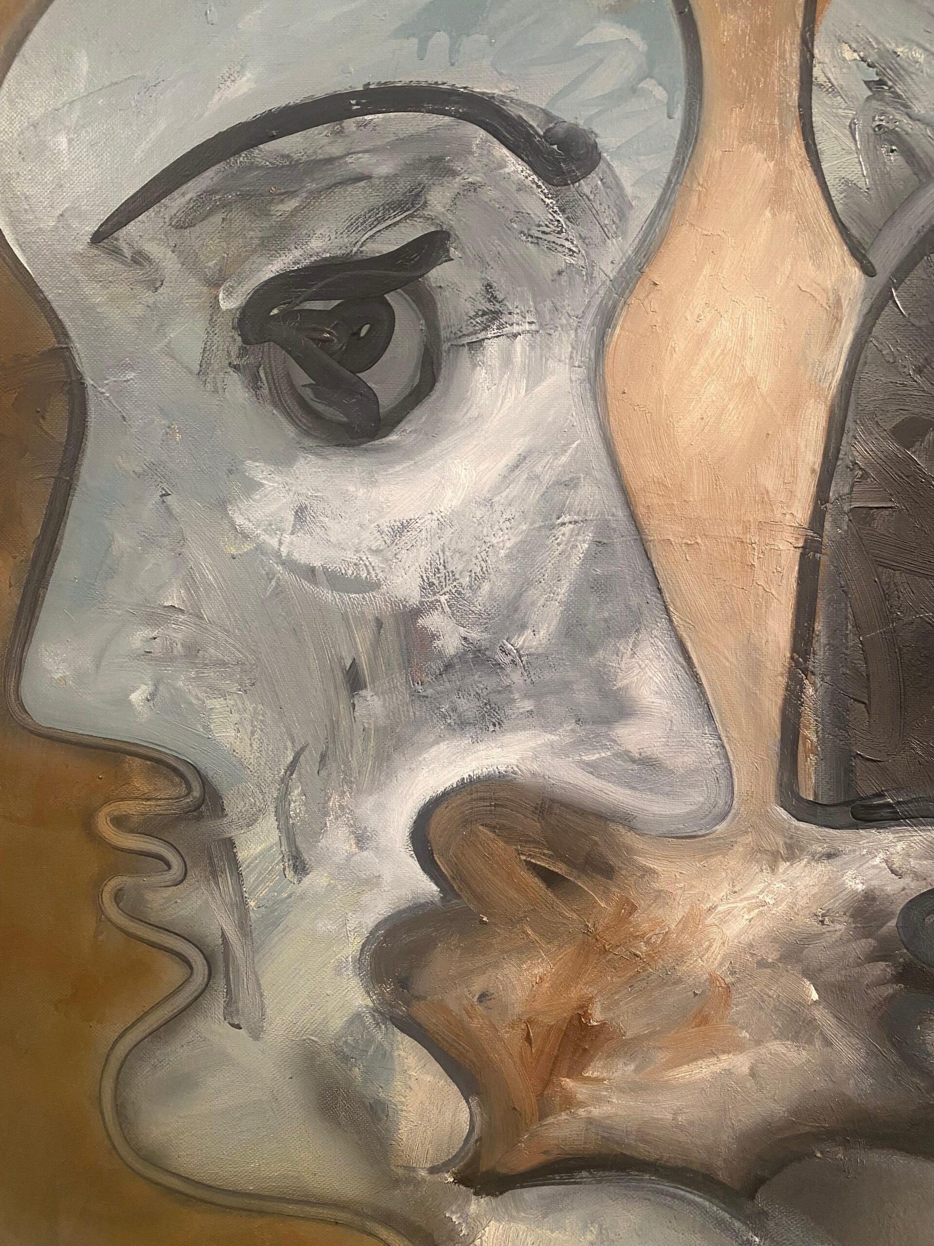 Alain Rothstein – Double Visage, huile sur toile (1987)