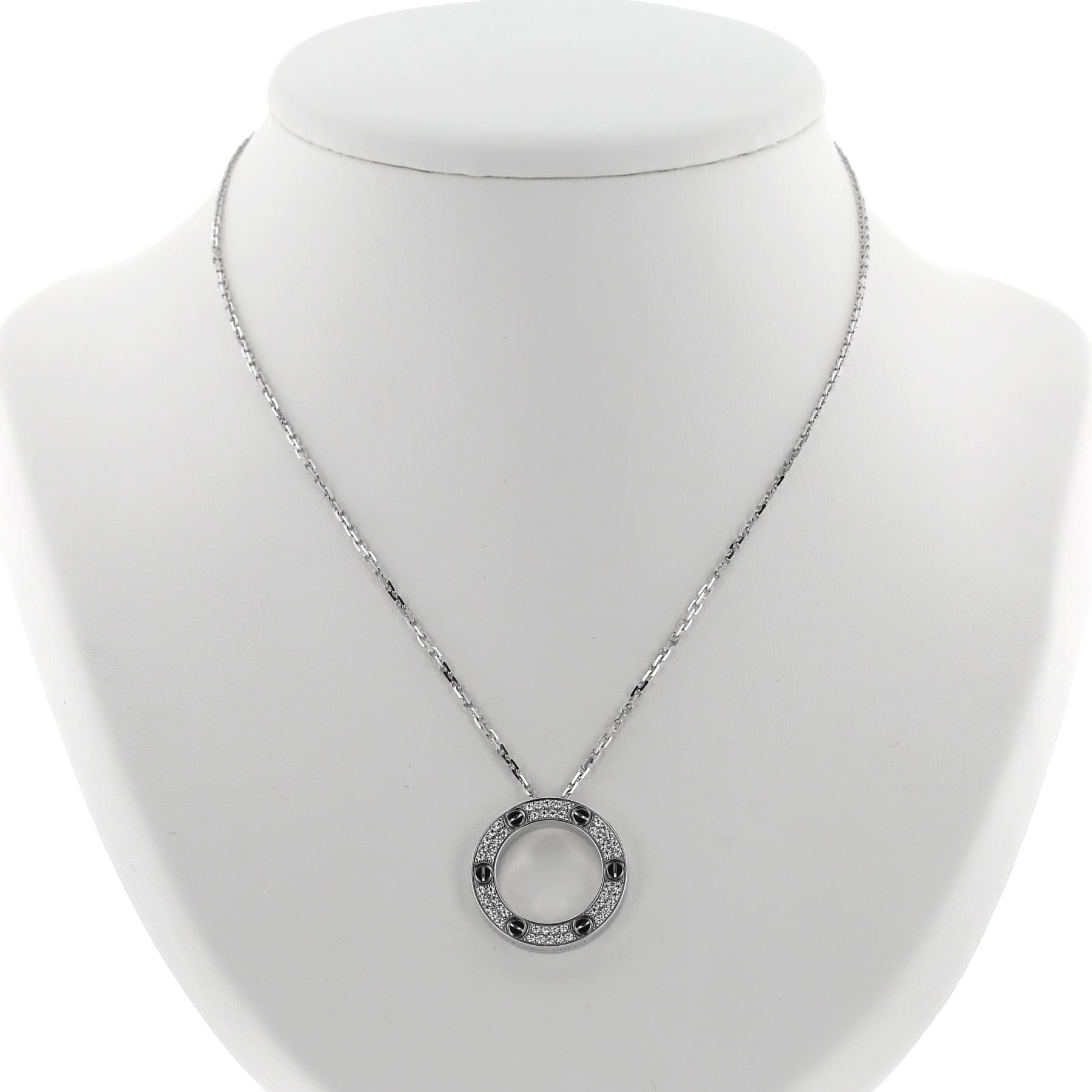 Collier Cartier Love Pavé en Or Blanc et Diamants : Élégance et Intemporalité