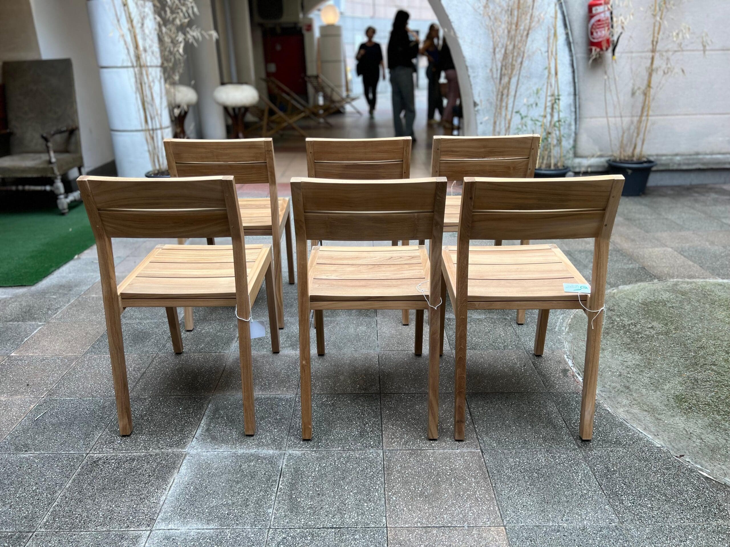 Ensemble de 6 chaises EX1 en teck massif – Édition Ethnicraft