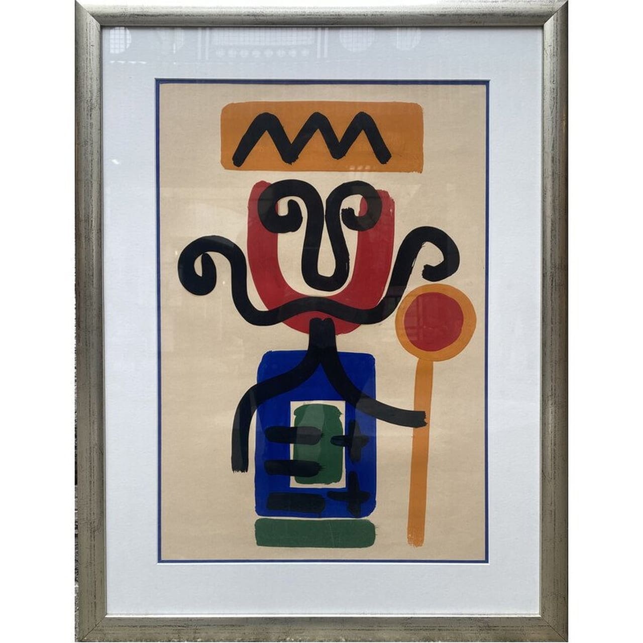 Gouache « Le roi moustachu » par Albert Chubac