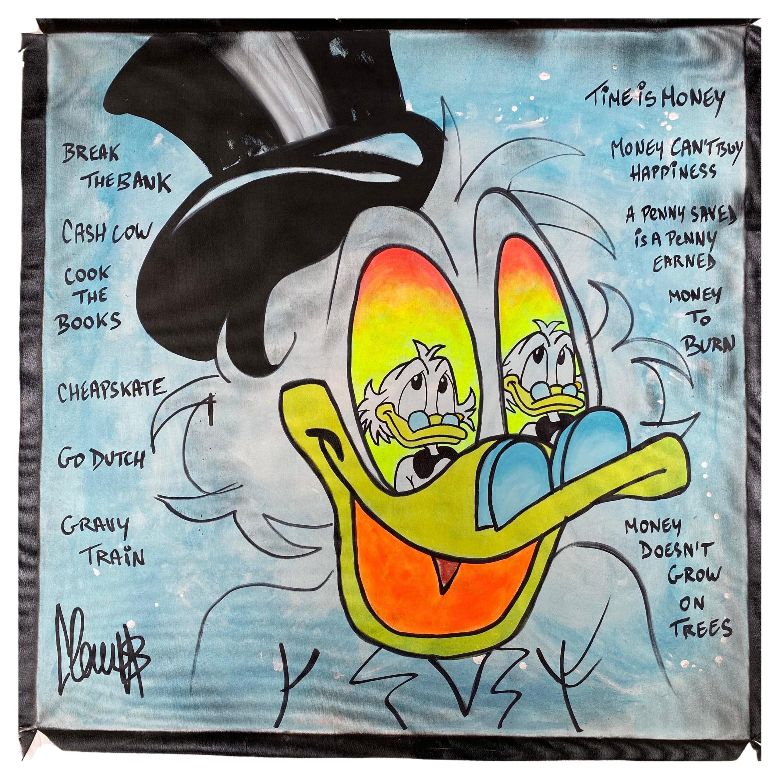 Le Train de Vie de Scrooge par Clem$ – Une satire artistique du monde de la richesse