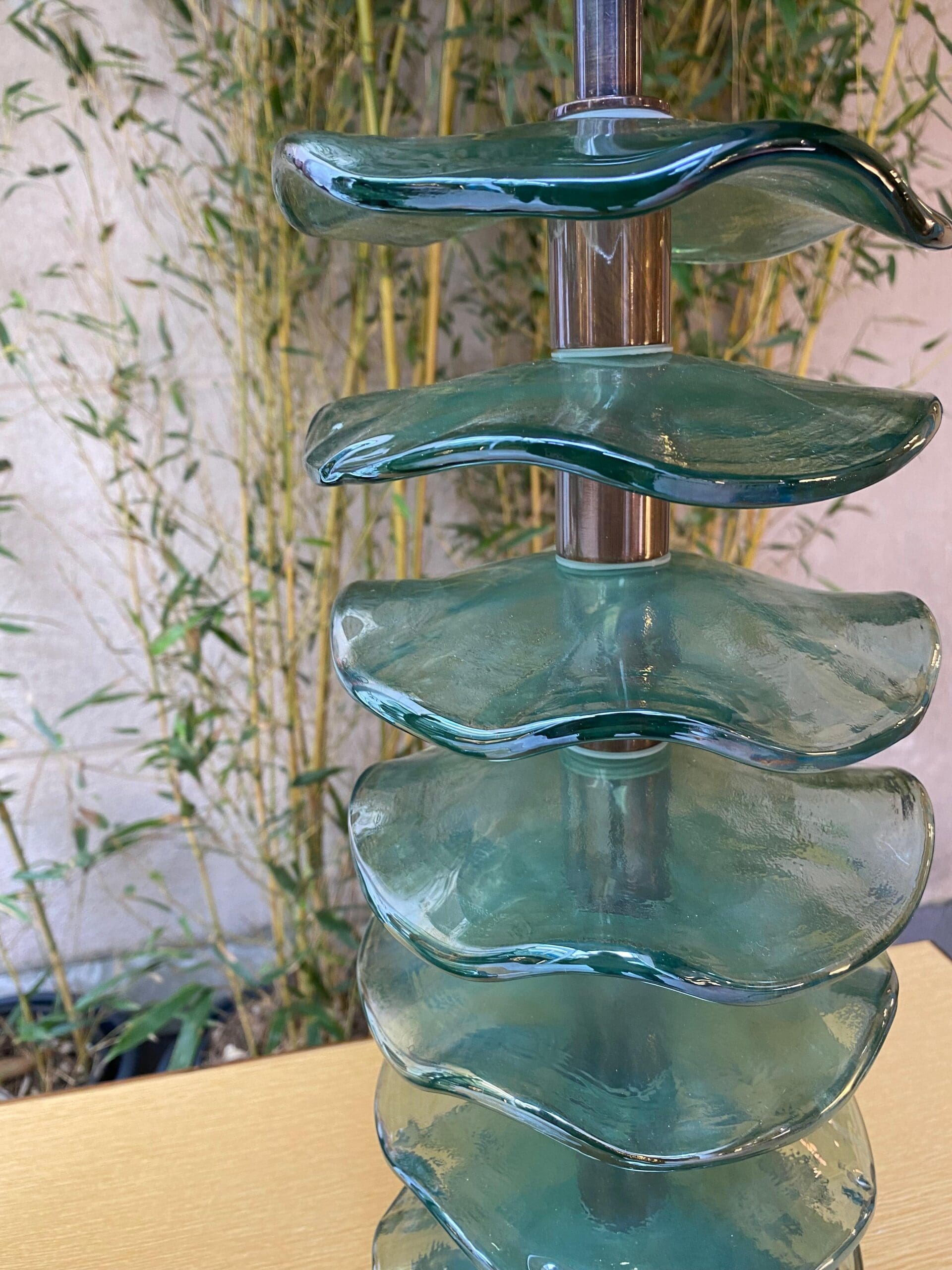 Paire de lampes en verre de Murano – Style Greene & Greene (circa 1980)