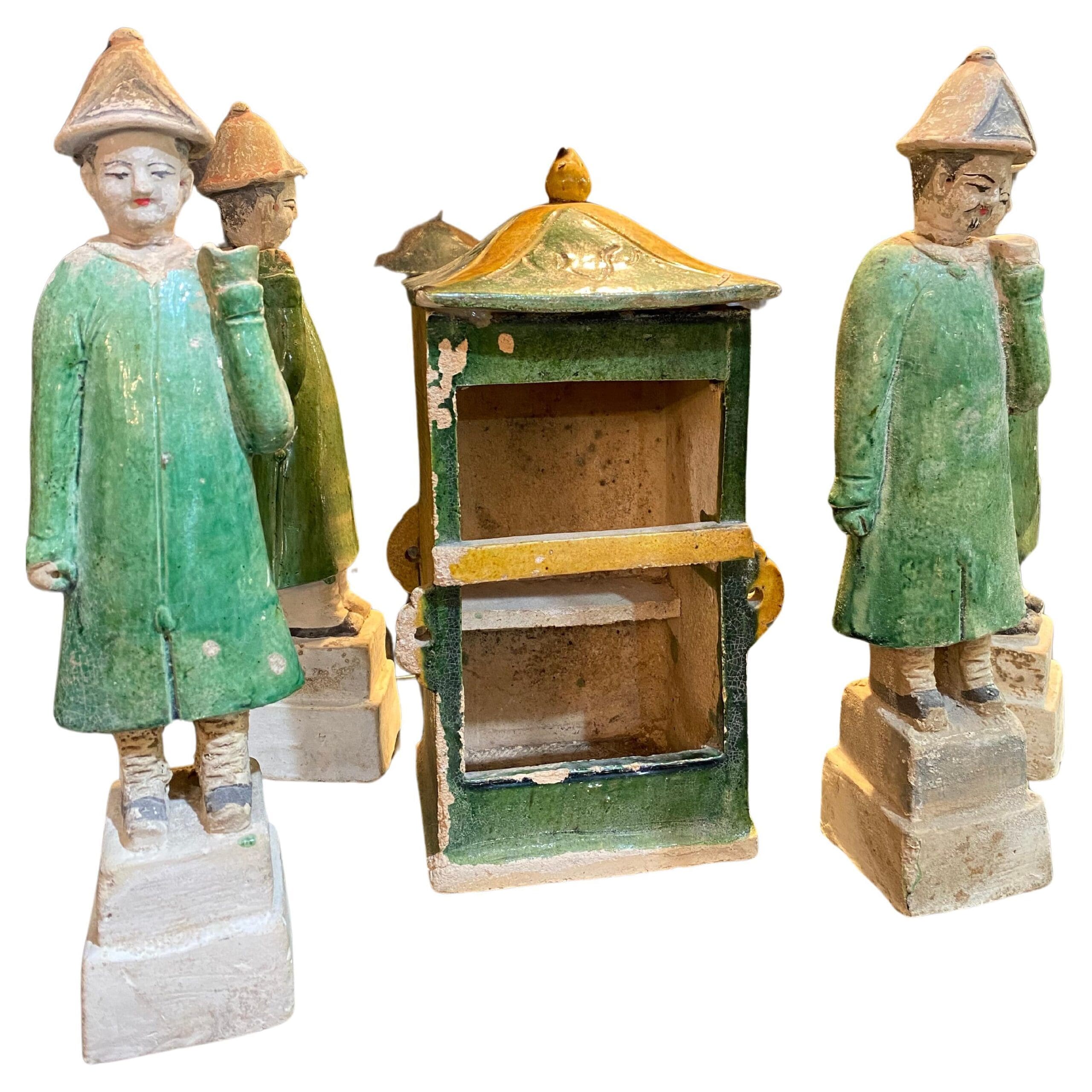 Palanquin et ses porteurs – Terre cuite émaillée, dynastie Ming (1368-1644)