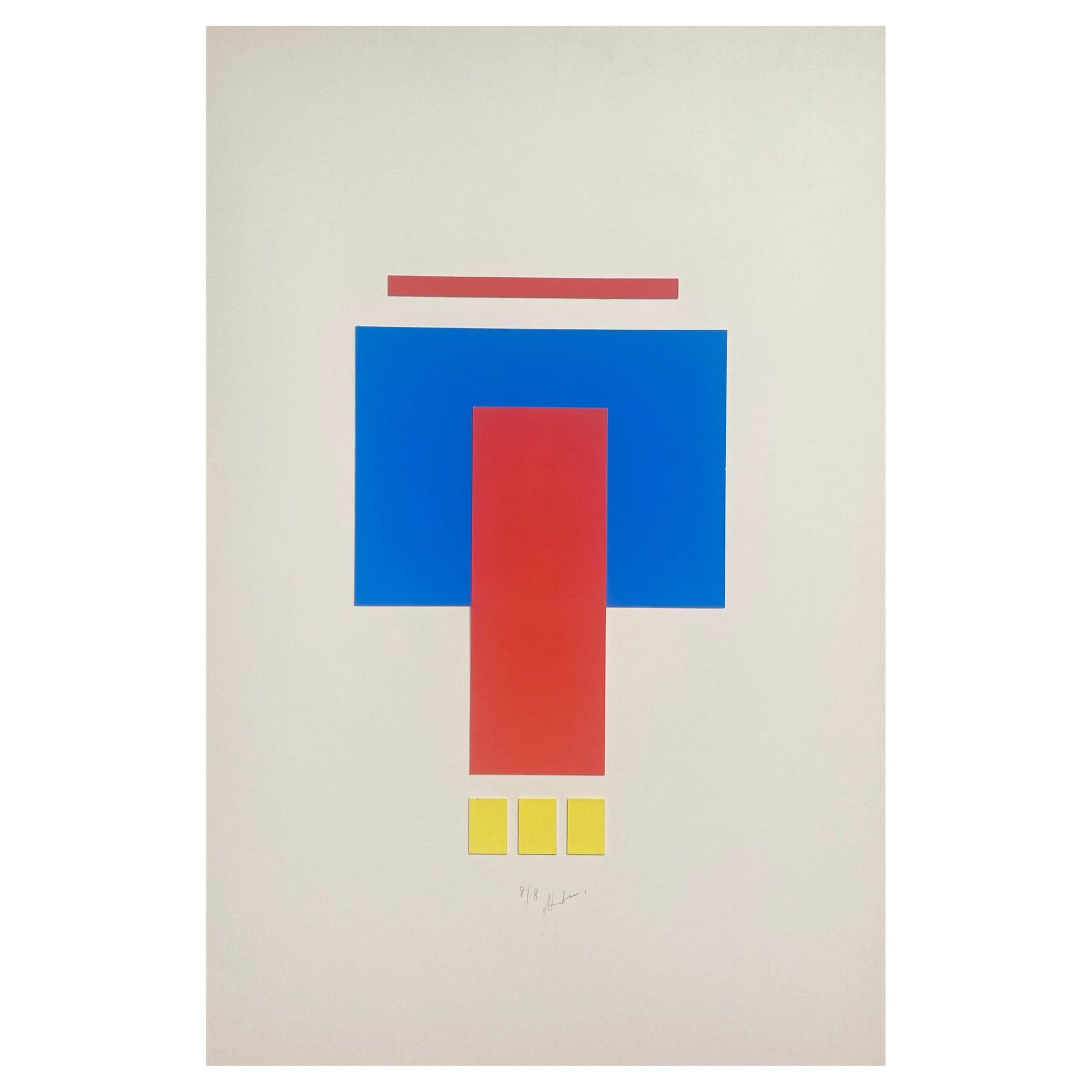 Peinture Géométrique d&rsquo;Albert Chubac (1925-2008) : Une Œuvre Abstraite Unique