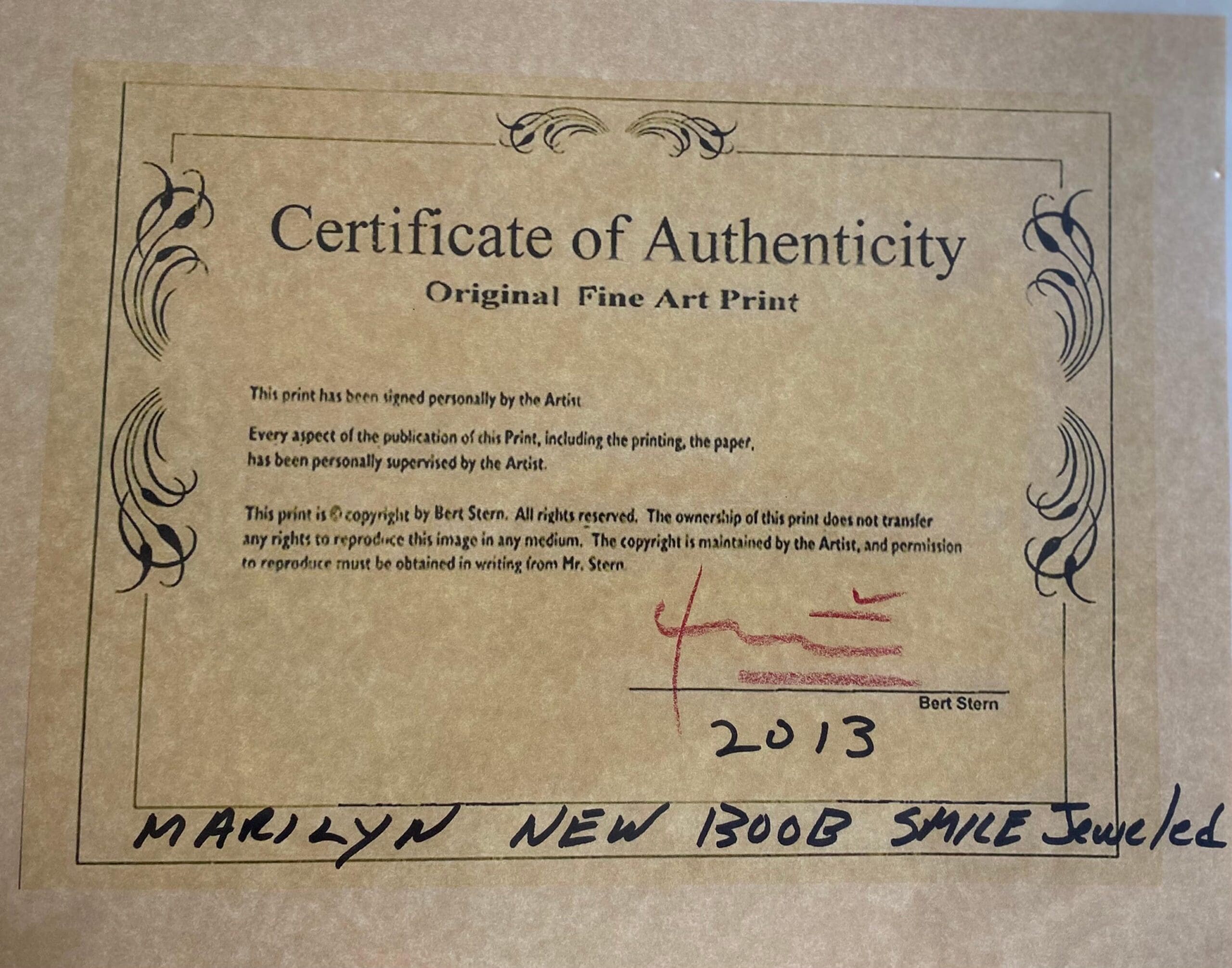 Photographie Bert Stern – Marilyn New Boob Smile Jeweled (2013)